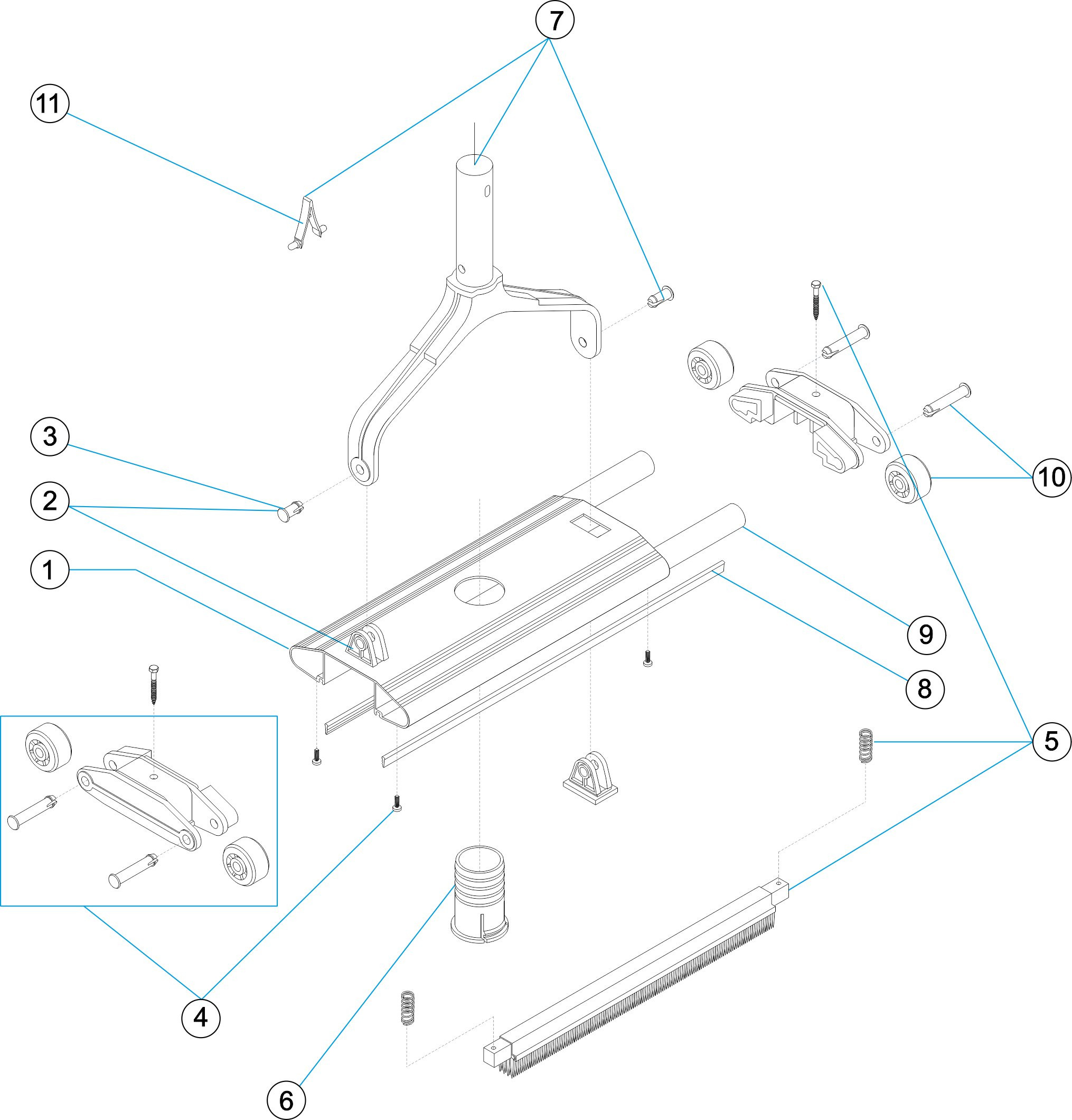 Pièces détachées pour Balai manuel 1 1/2" L.350