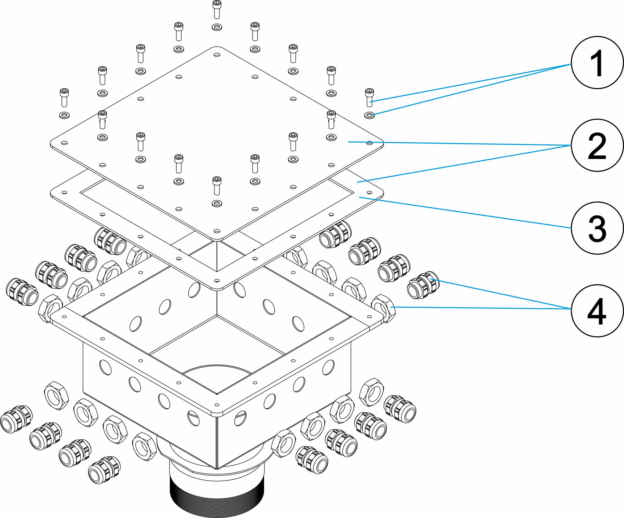 Pièces détachées pour Boitier de connexion carrée