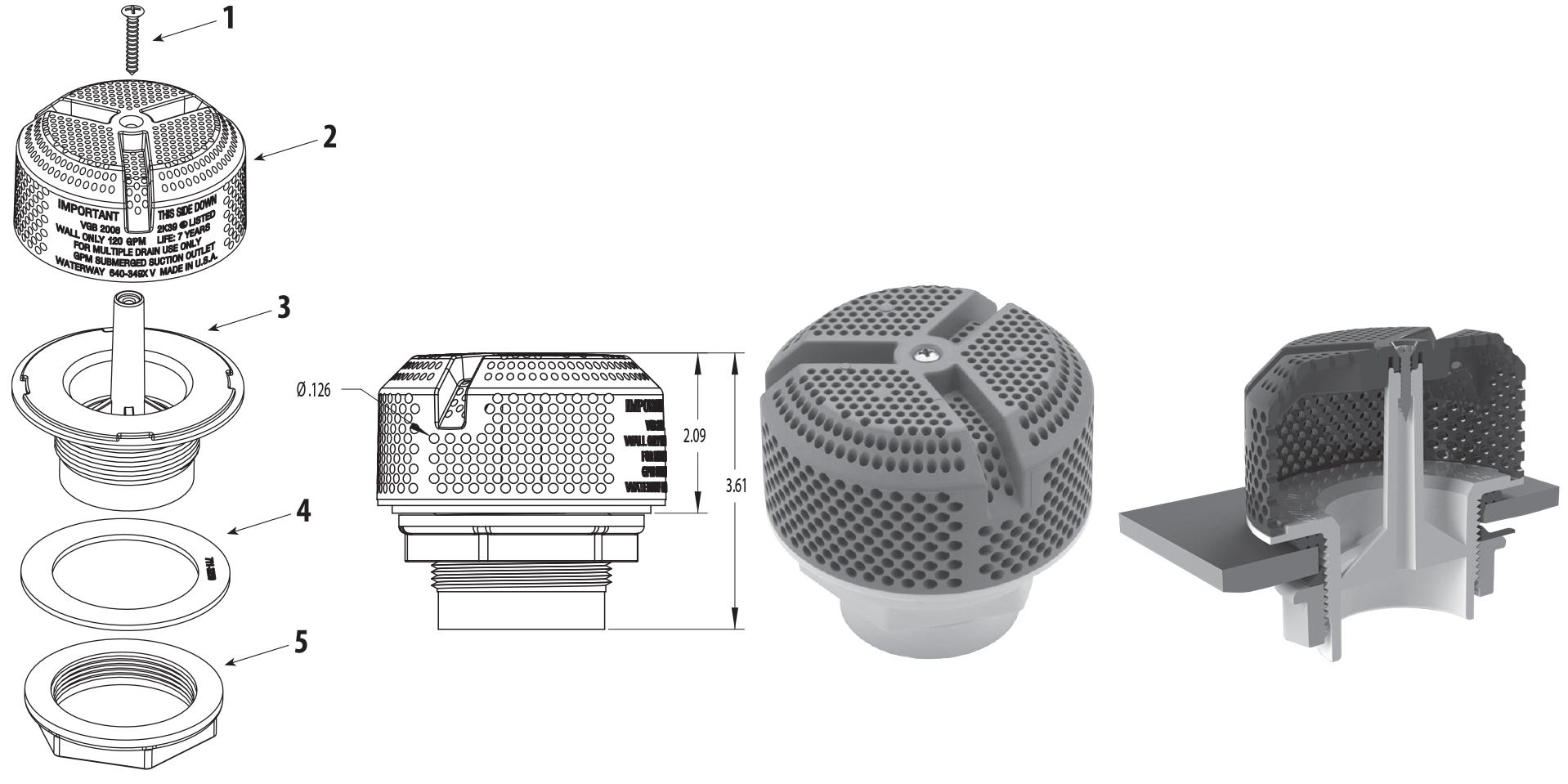 Pièces détachées pour Bonde d'aspiration ULTRA HI-FLO
