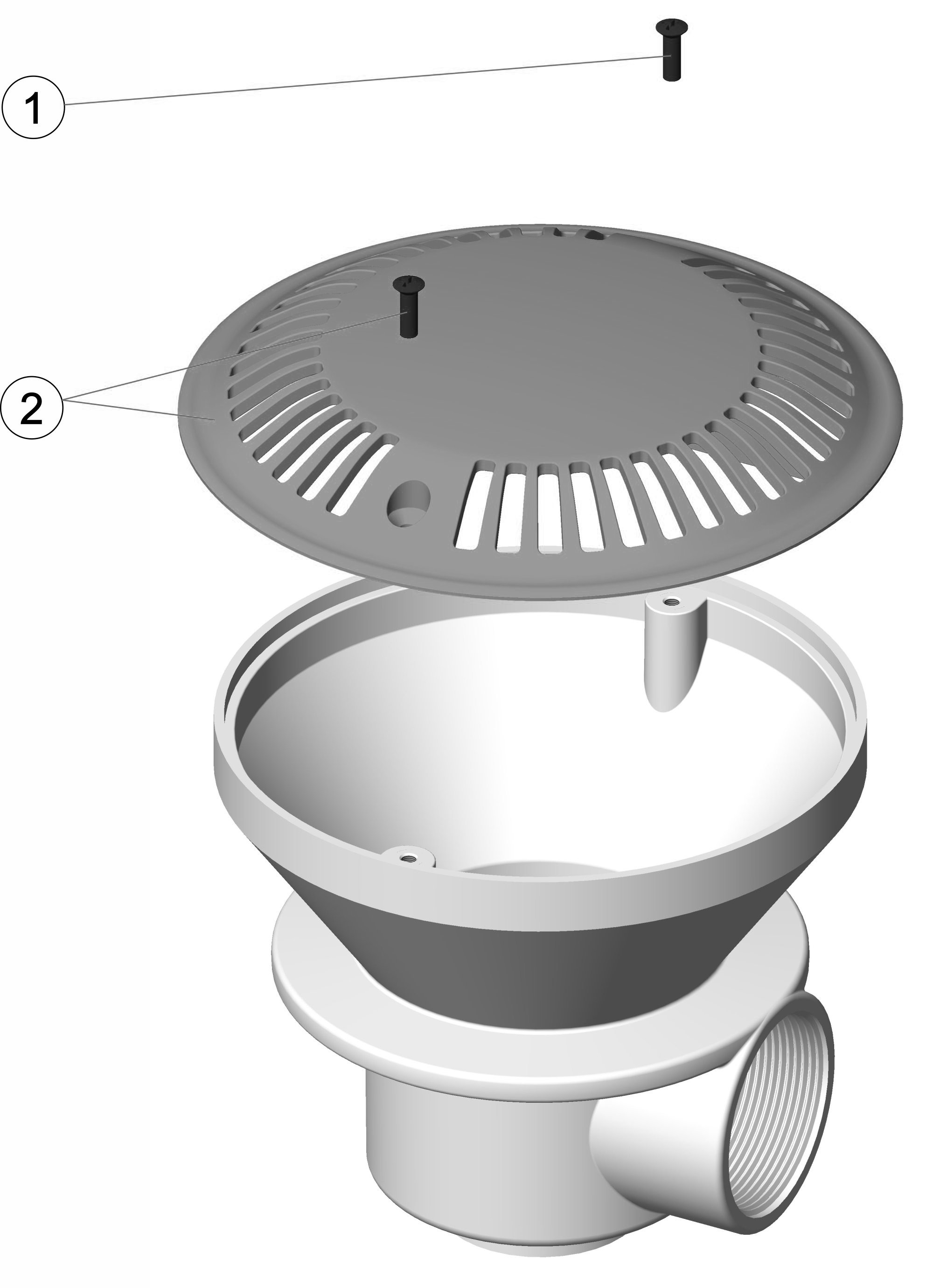 Pièces détachées pour Bonde de fond Ø 180 anti-vortex BETON