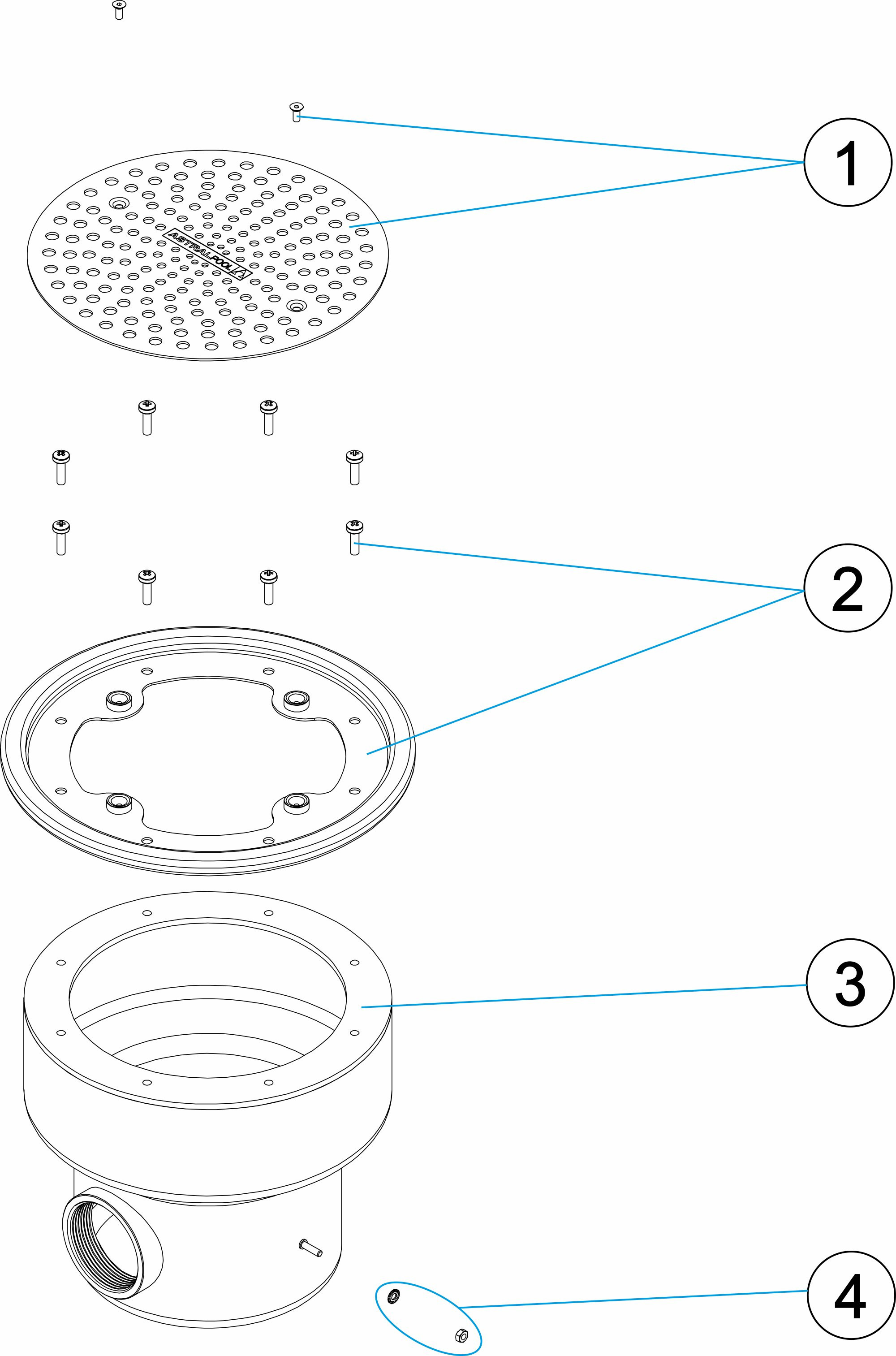Pièces détachées pour Bonde de fond 2" BETON