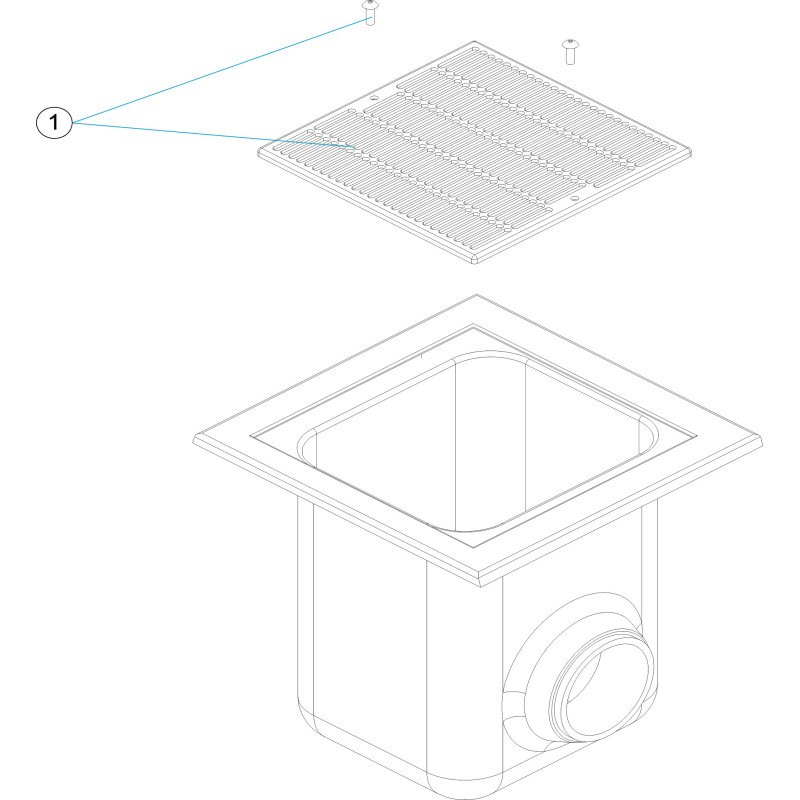 Pièces détachées pour Bonde de fond BETON grille grande
