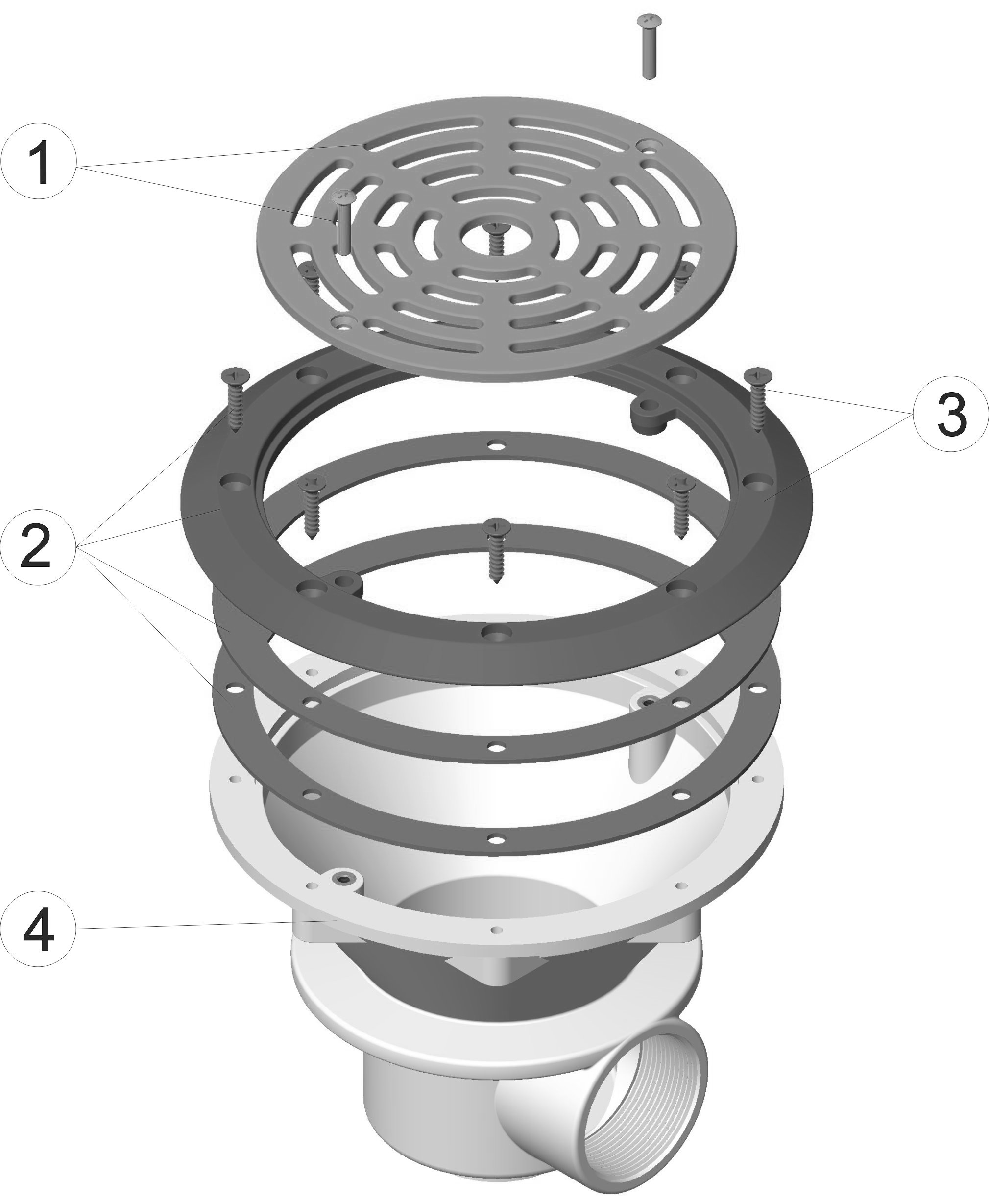 Pièces détachées pour Bonde de fond BETON/LINER EASY-LINE