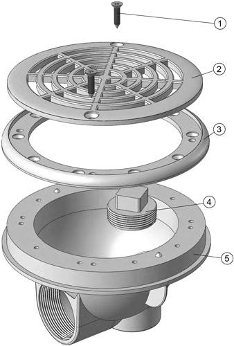 Pièces détachées pour Bonde de Fond Grille Béton