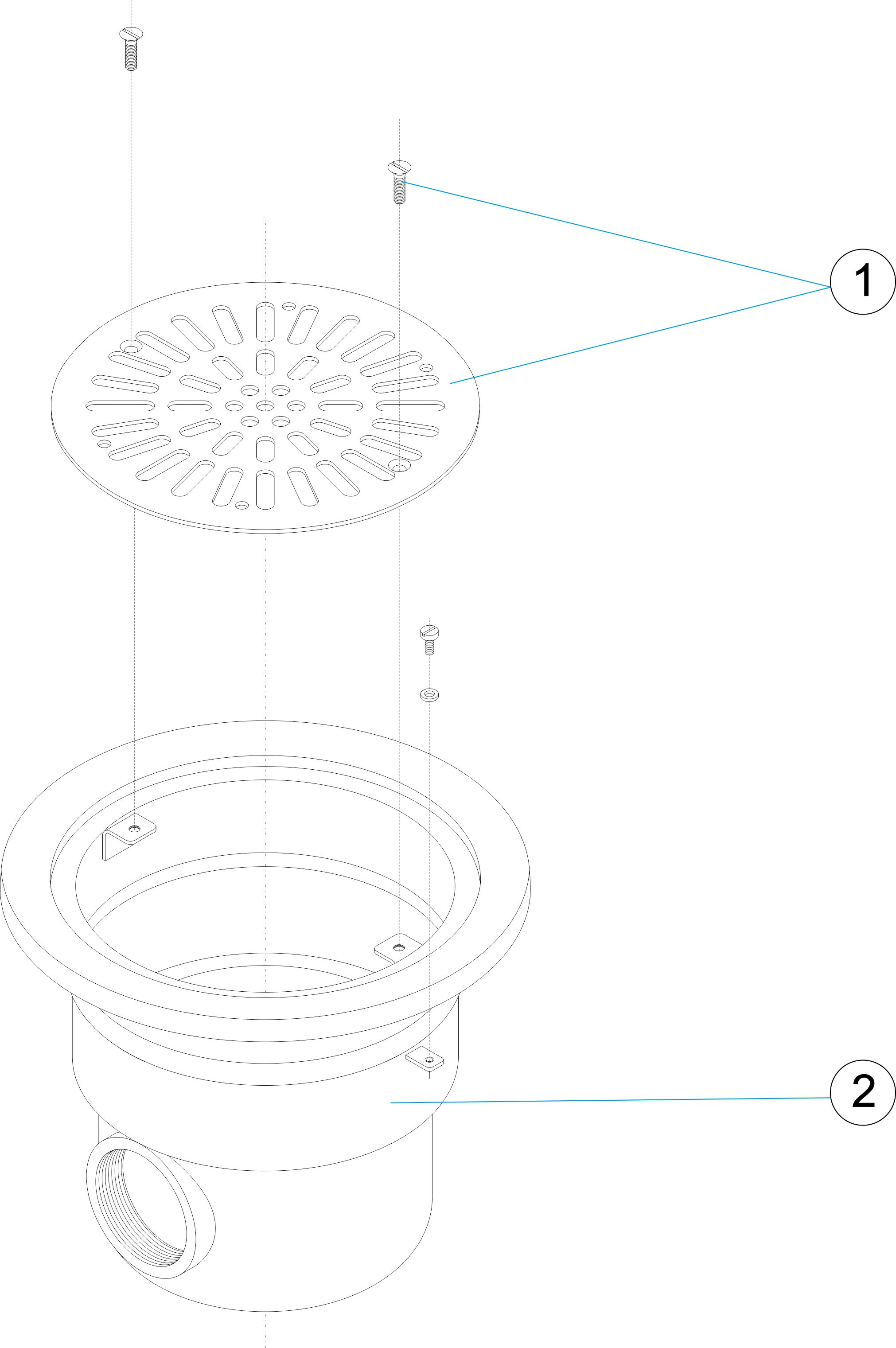 Pièces détachées pour Bonde de fond inox 2" BETON