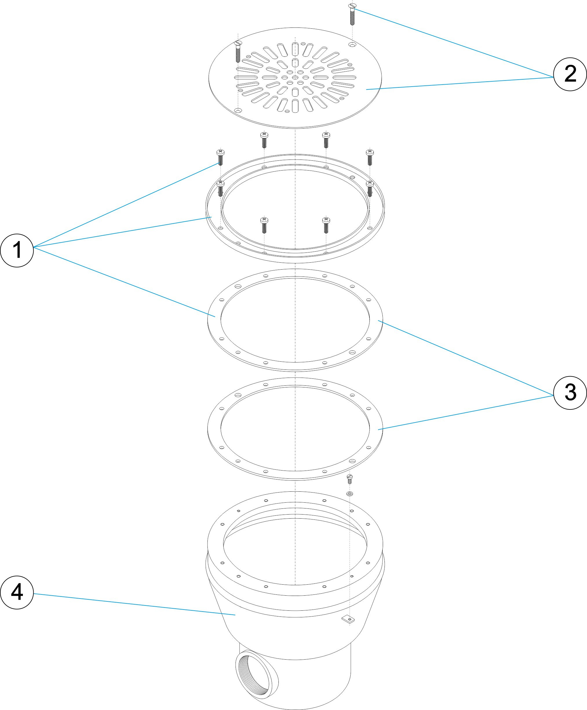 Pièces détachées pour Bonde de fond inox 2" LINER