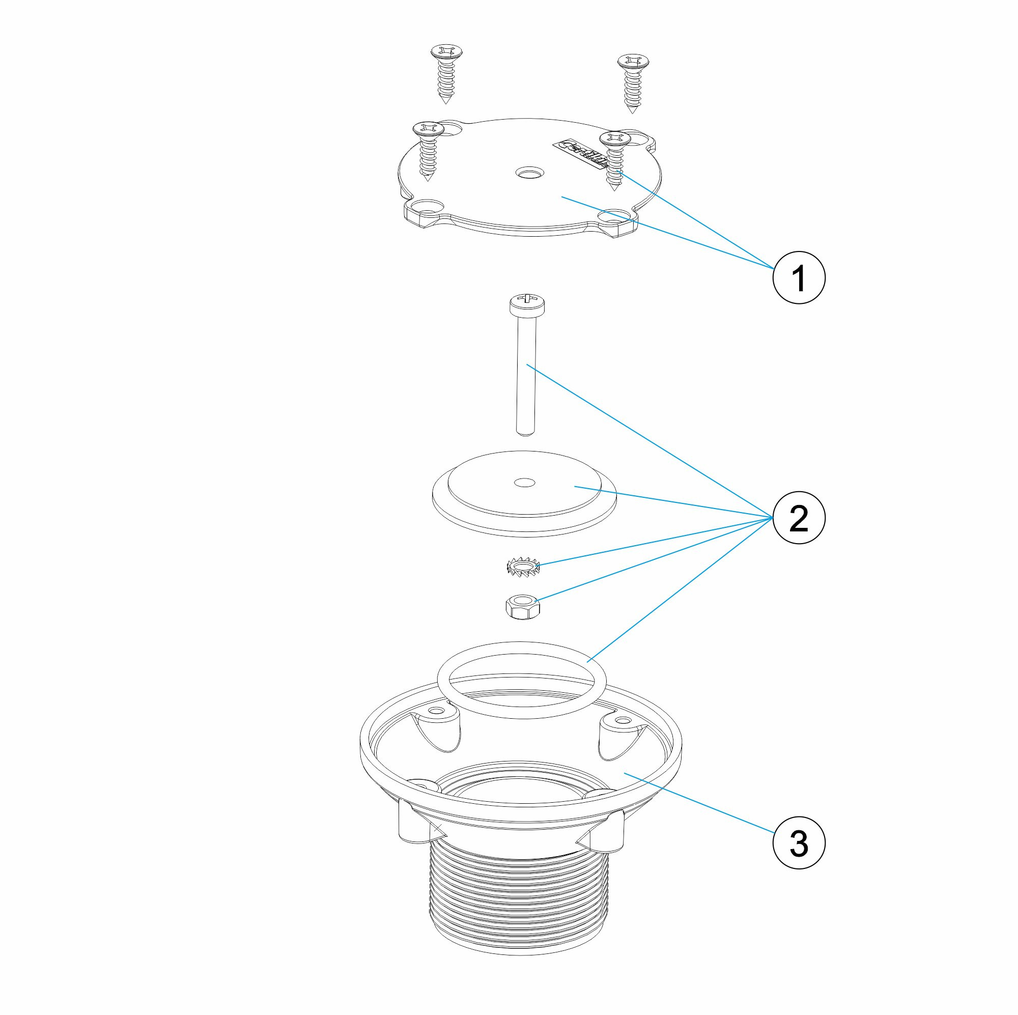 Pièces détachées pour Bouche de fond piscine BETON