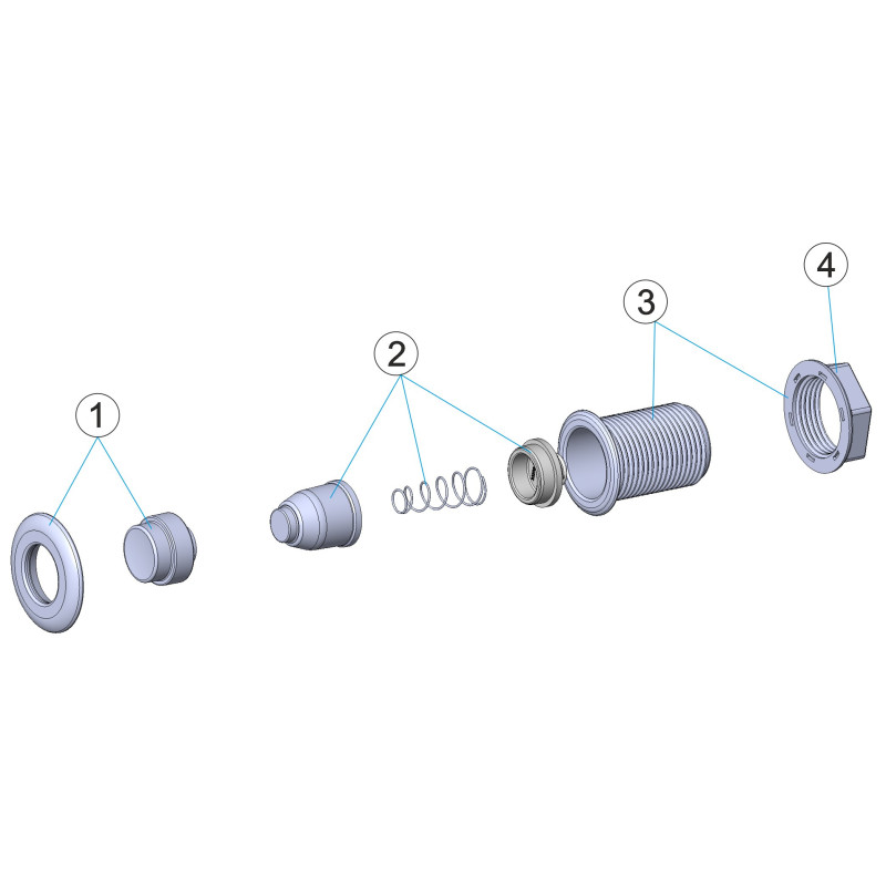 Pièces détachées pour Bouton poussoir pneumatique Ø 6 x Ø 7