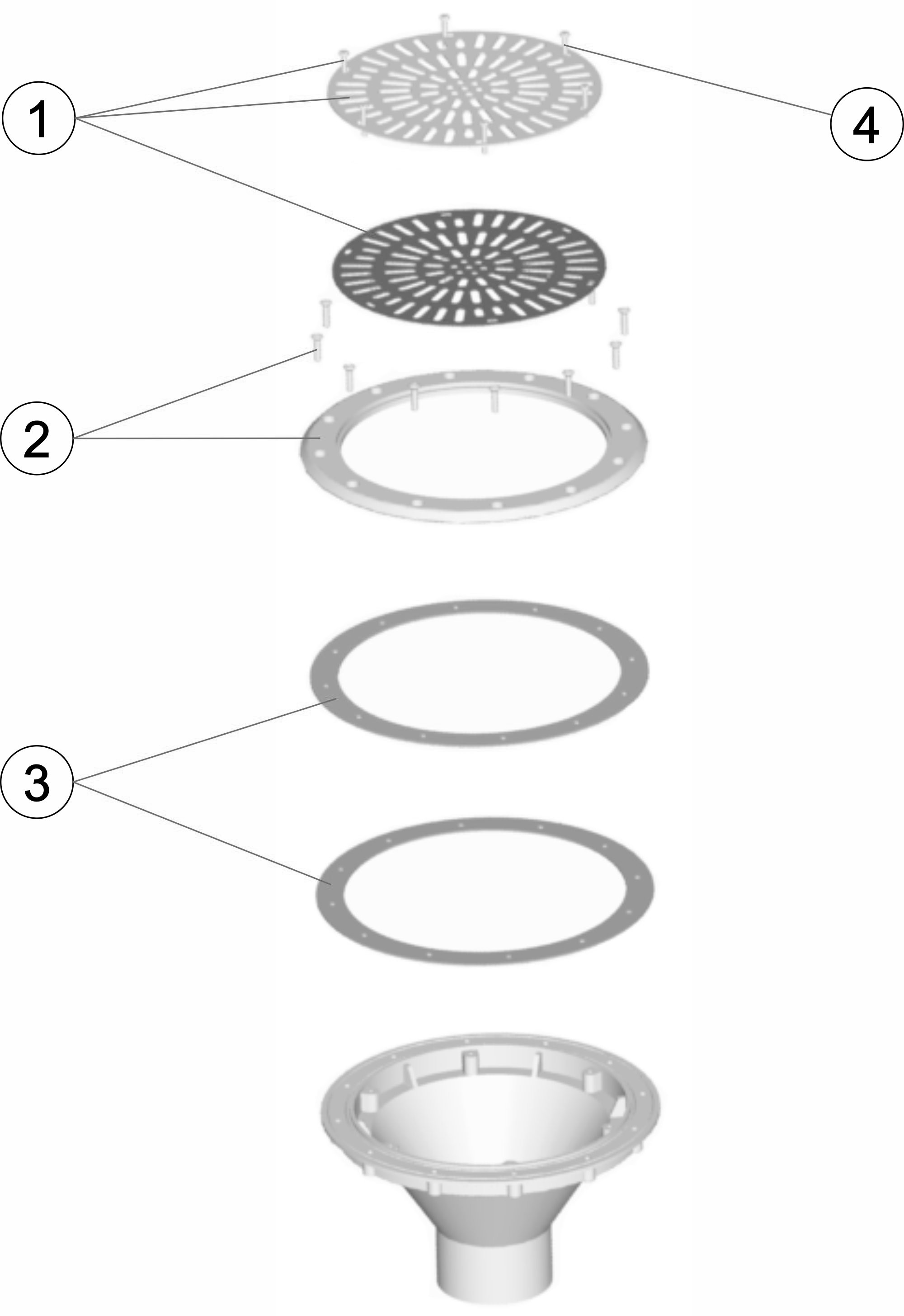 Pièces détachées pour Buse de fond REGLABLE 3" LINER