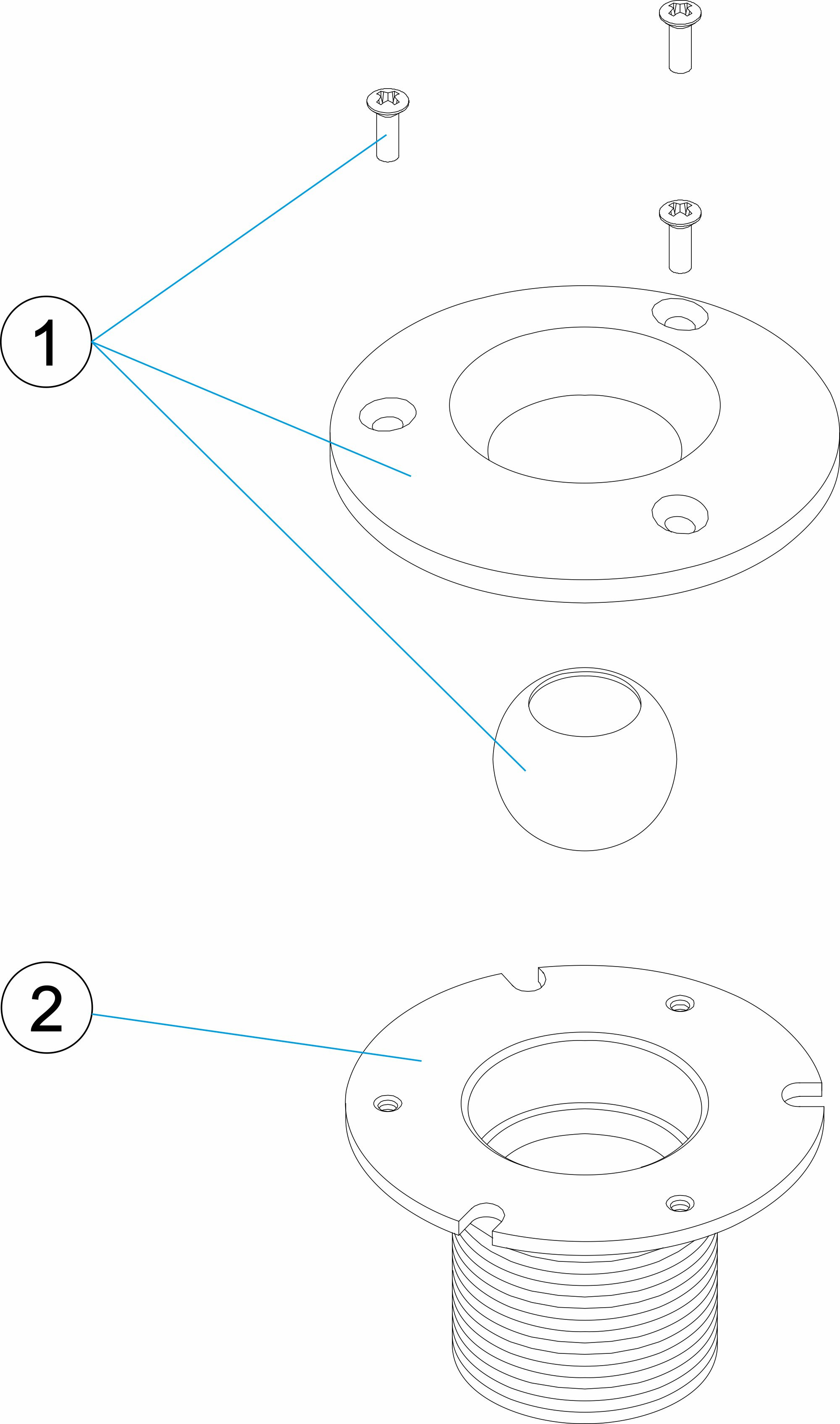 Pièces détachées pour Buse de refoulement inox filet long 35,50,70 mm