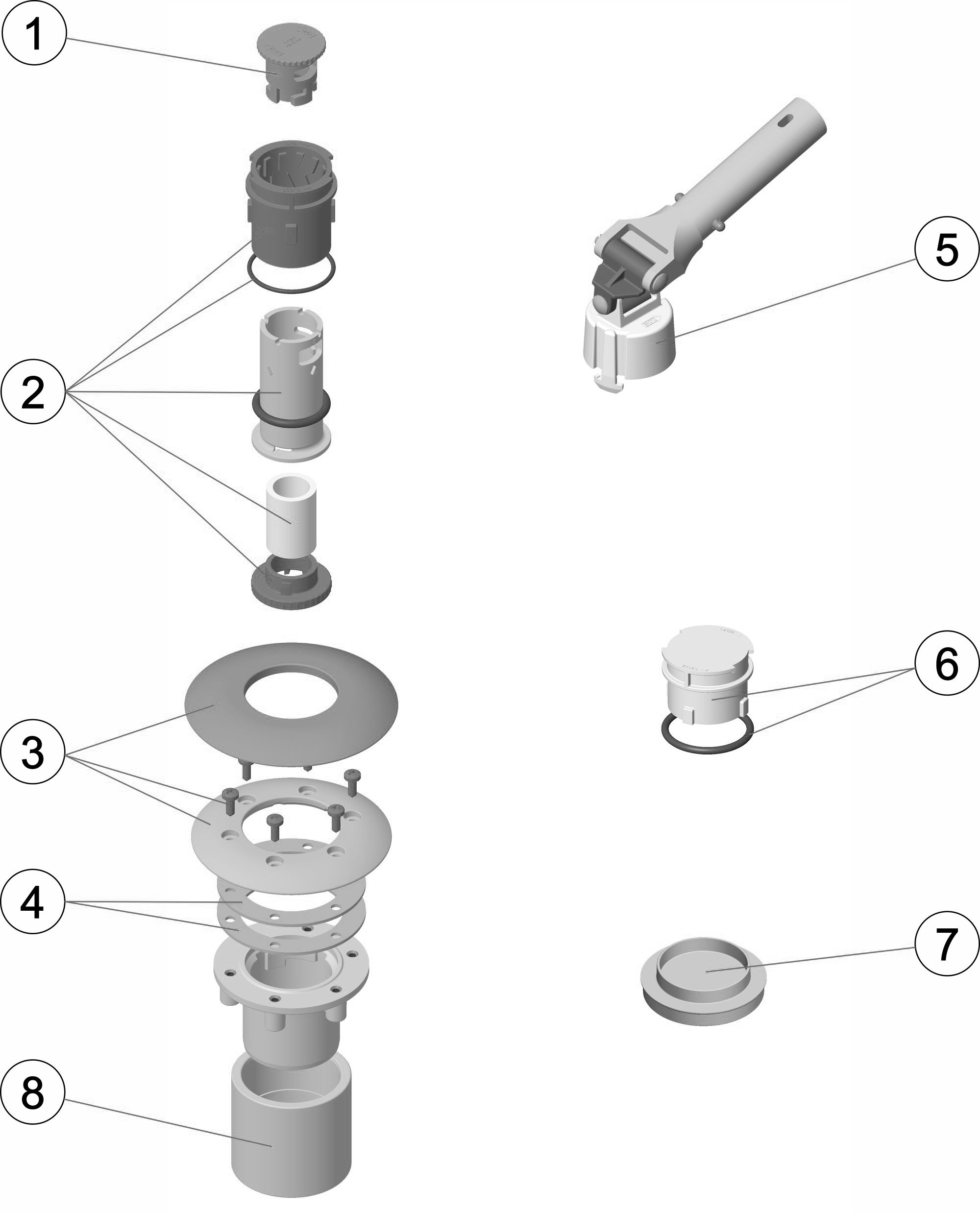 Pièces détachées pour Buse NET'N'CLEAN LINER Ø63 avec inserts
