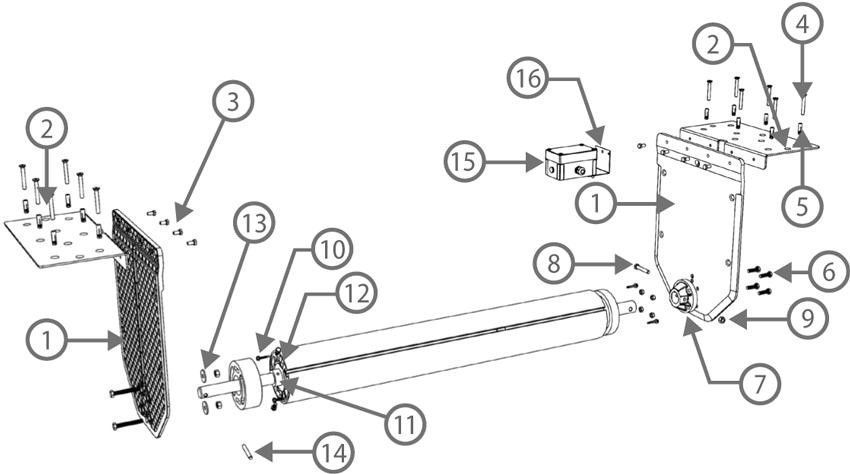 Pièces détachées pour Volet ROUSSILLON 2 - Moteur dans l'axe 120Nm