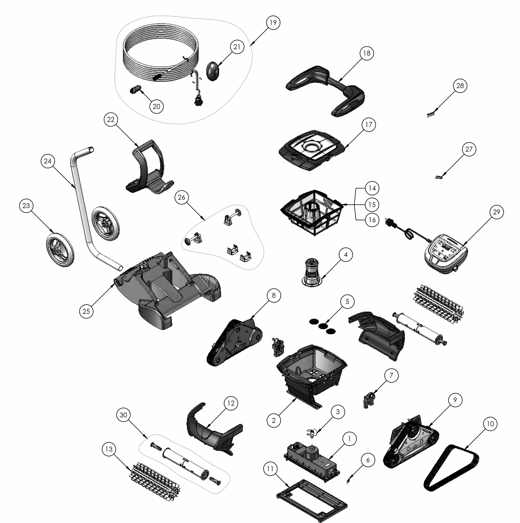 Pièces détachées pour Robot CyclonX type RC