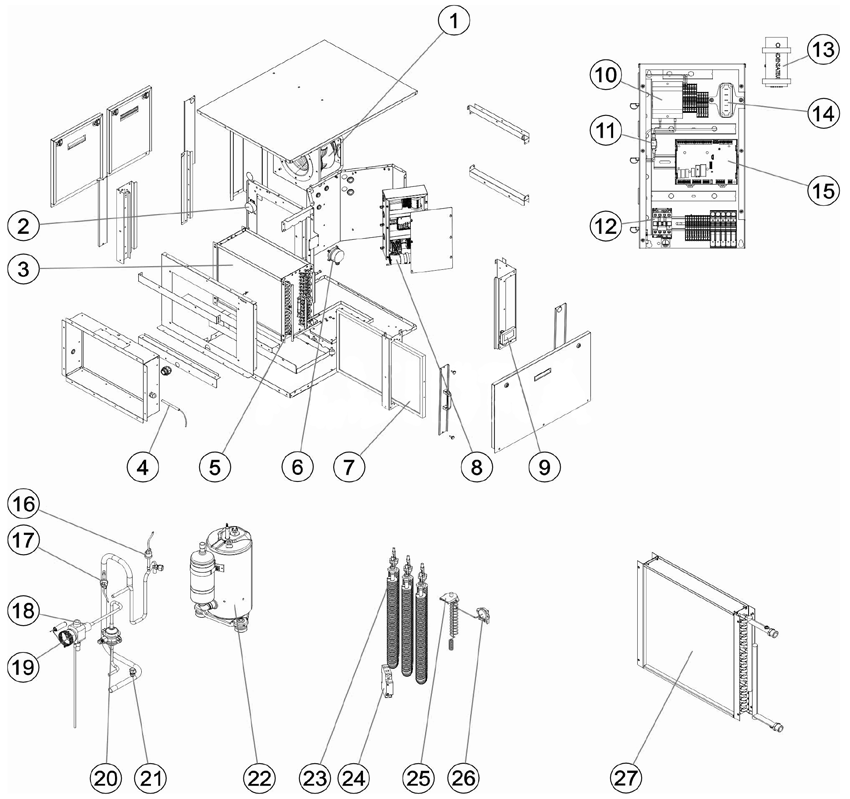 Pièces détachées pour Déshumidificateur DF2 gainable