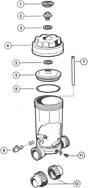 Pièces détachées pour Distributeur de Chlore In-Line 4 kg