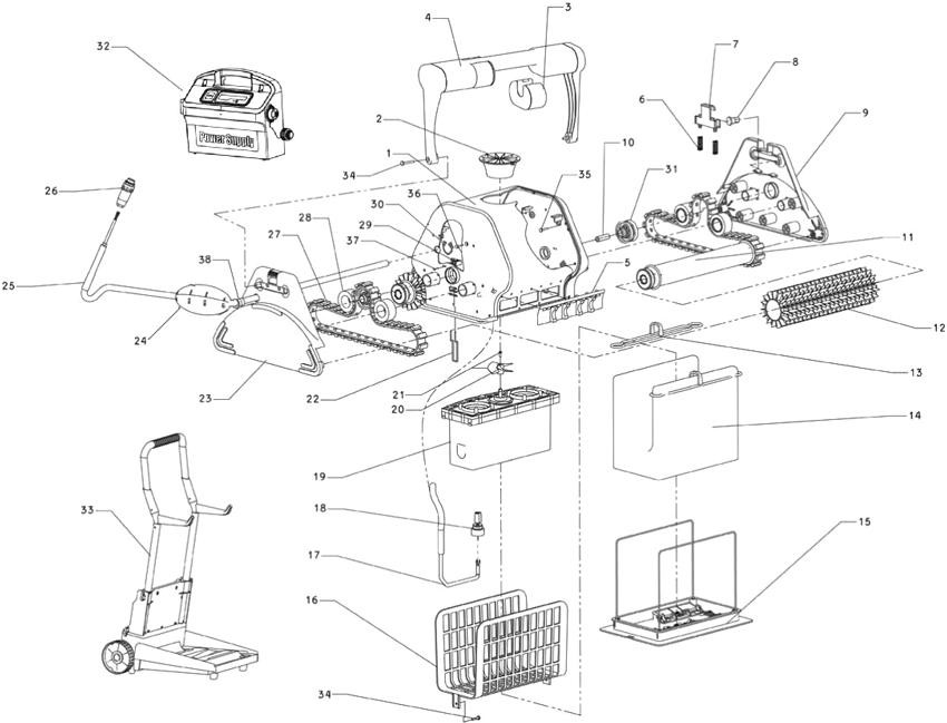 Pièces détachées pour Robot Dolphin 2001