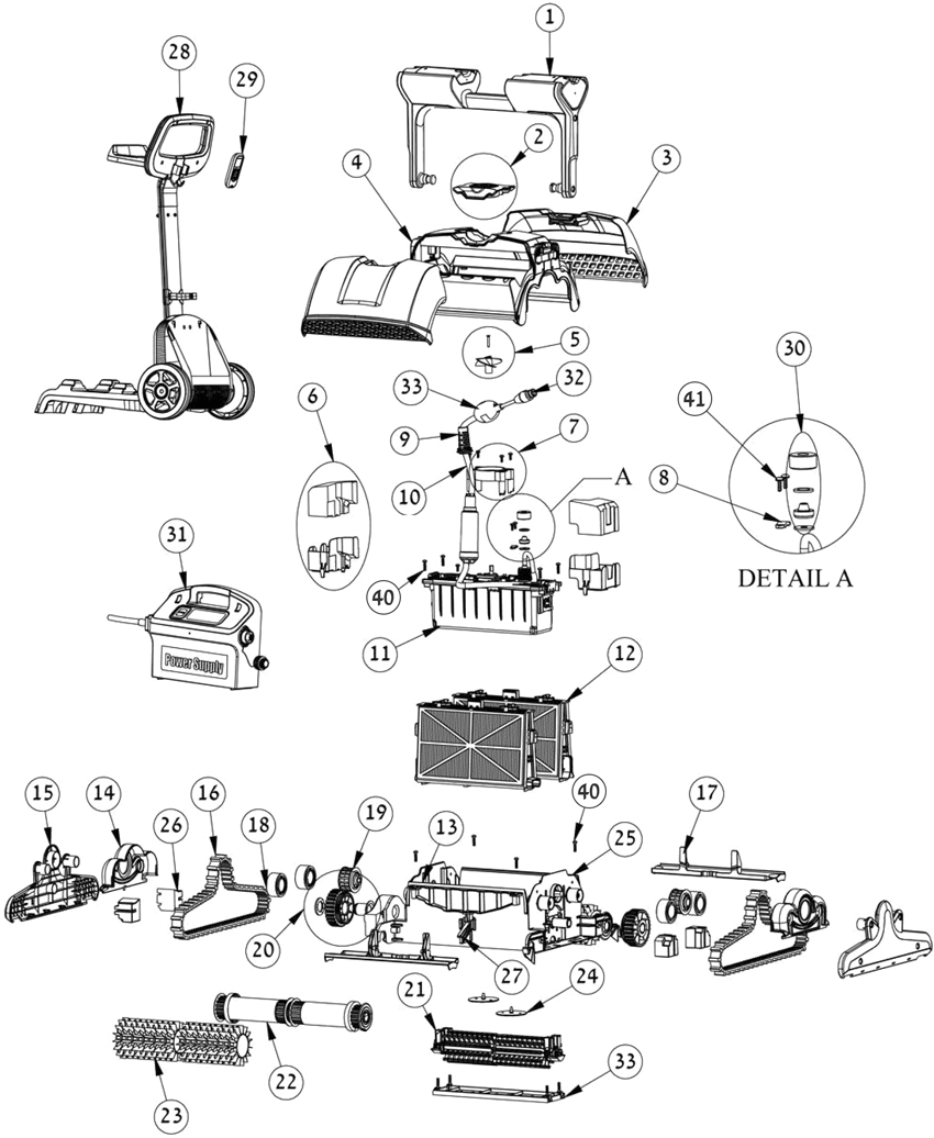 Pièces détachées pour Robot Dolphin SUPREME M5