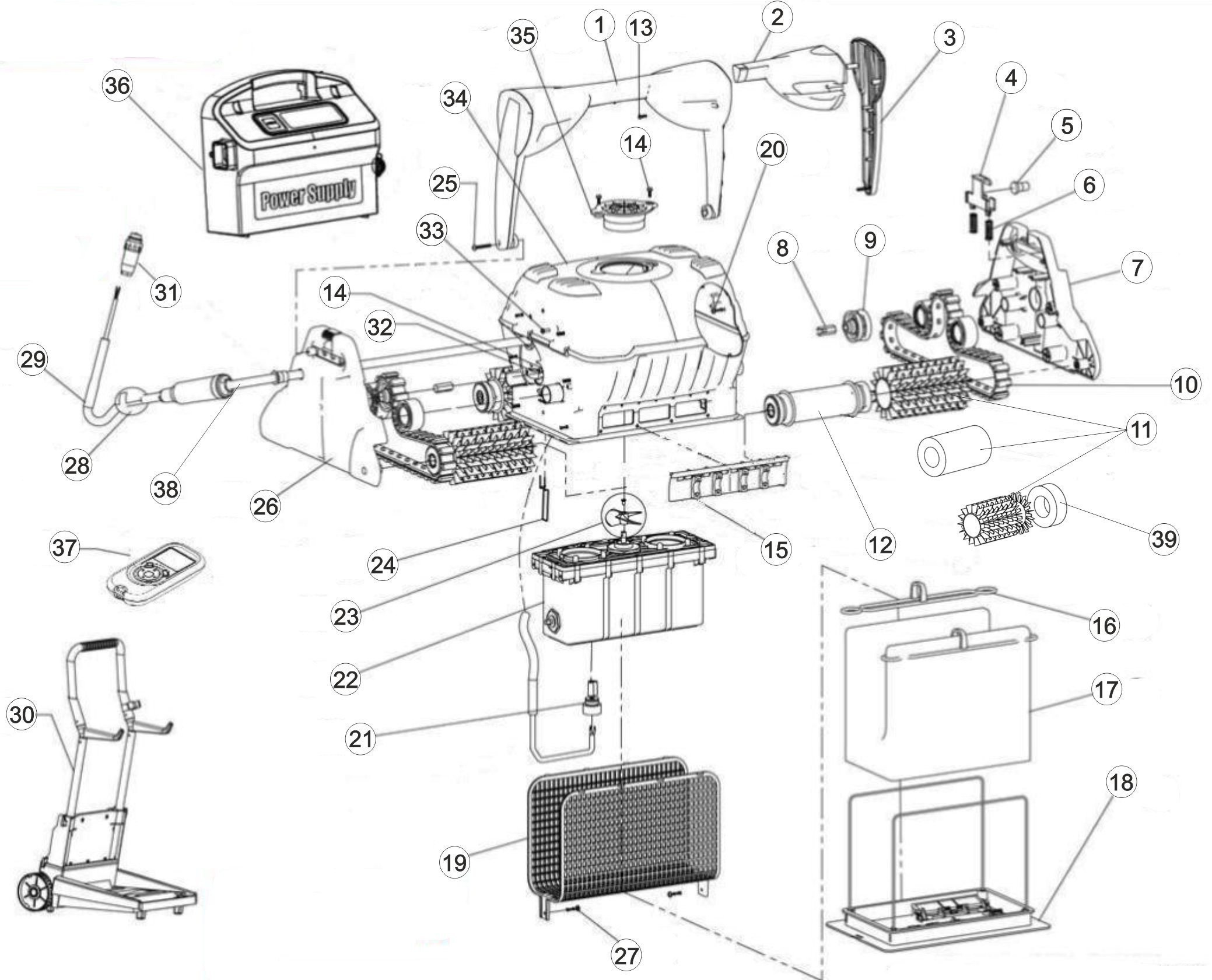 Pièces détachées pour Robot Dolphin ULTRA KLEEN