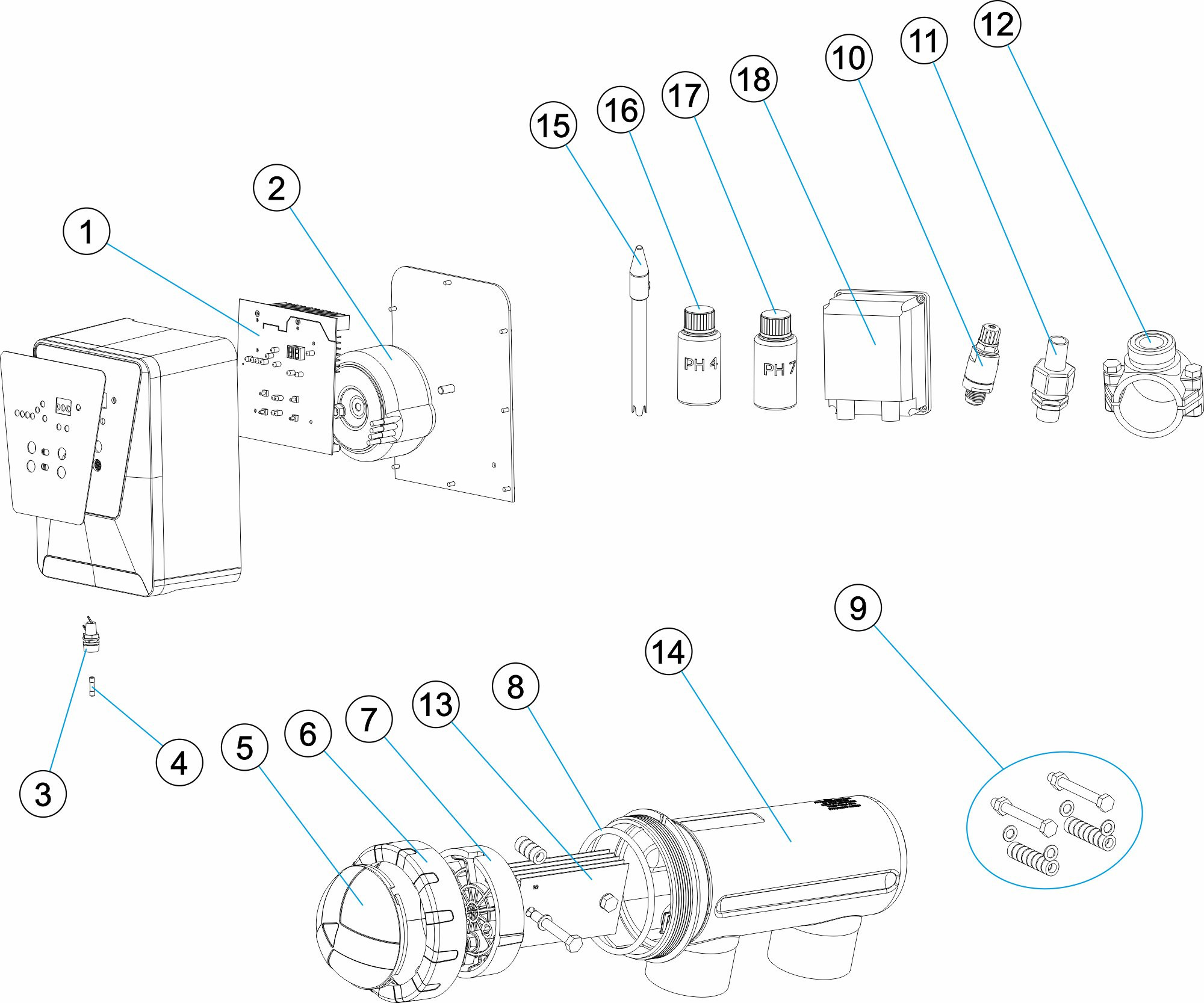 Pièces détachées pour Electrolyseur duo E-NEXT pH