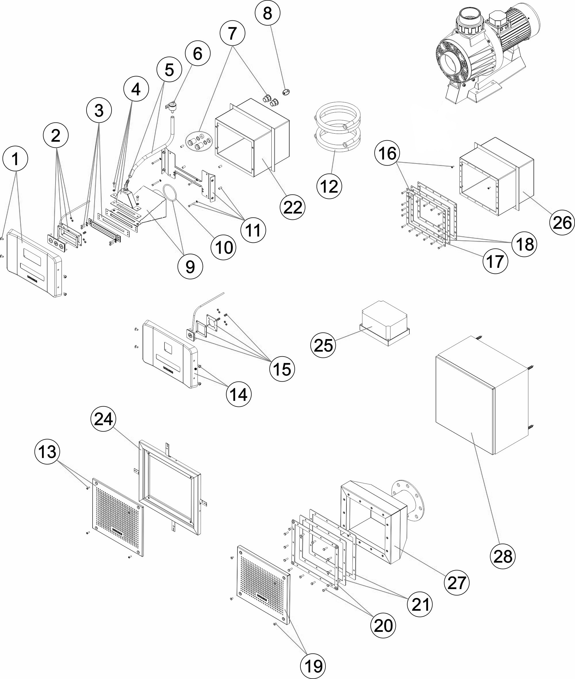 Pièces détachées pour Equipement de nage à contre-courant ADVANCE, BASIC ND