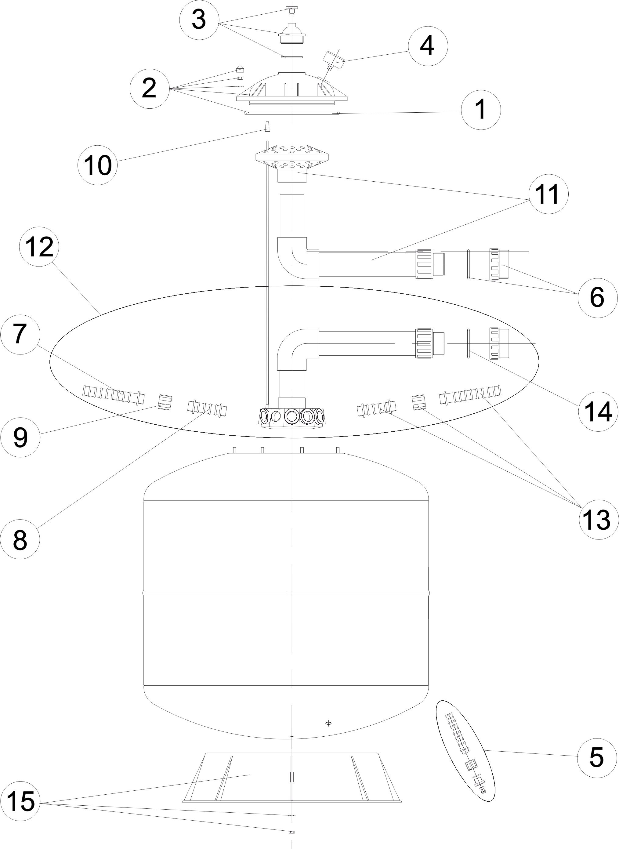 Pièces détachées pour Filtre ACIER INOX Ø 750