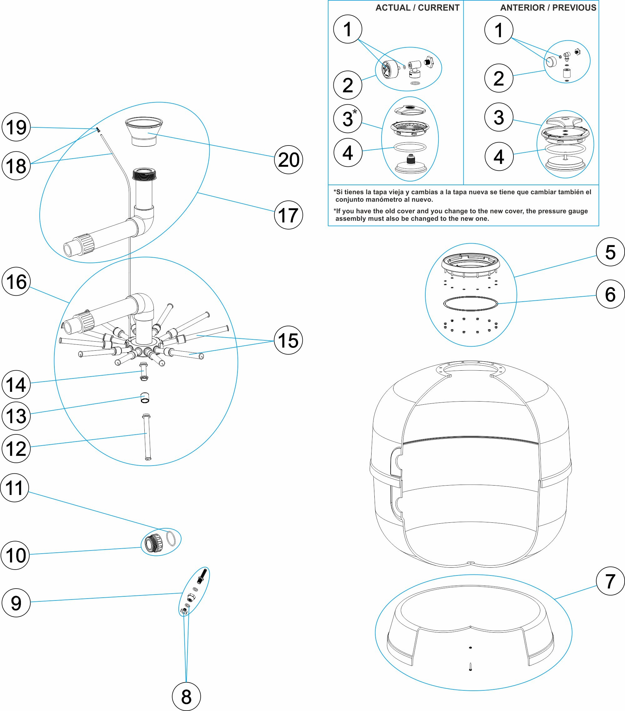 Pièces détachées pour Filtre ASTER Ø 900
