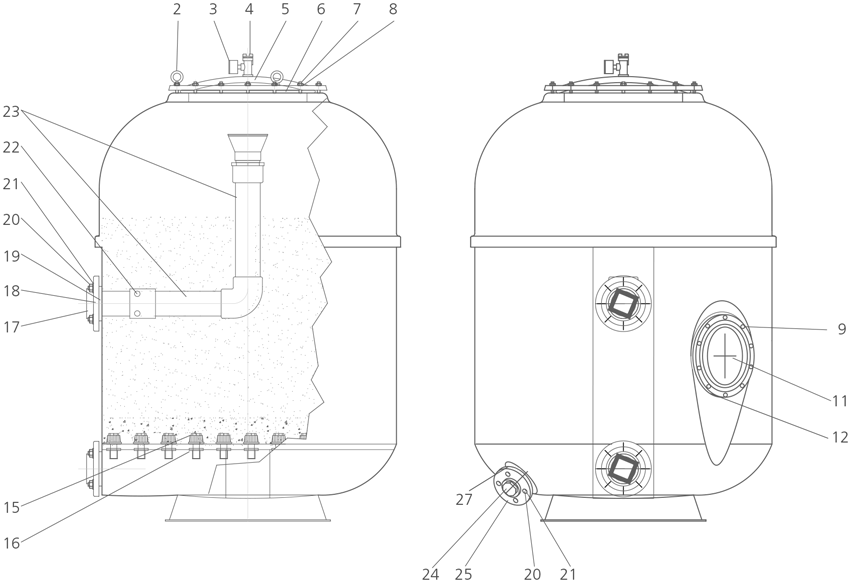 Pièces détachées pour Filtre BLACKLINE Plancher Ø1120, Ø1275