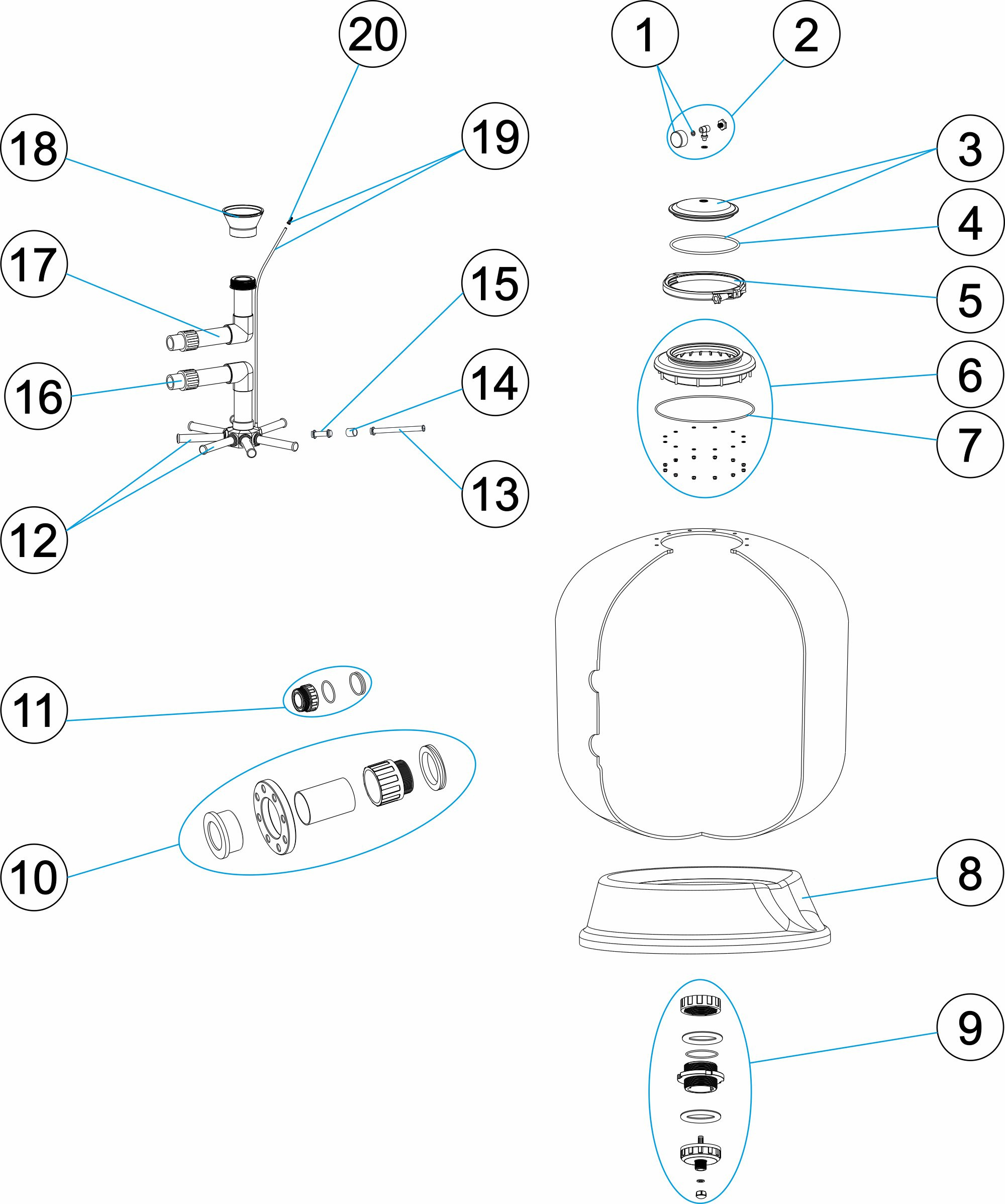 Pièces détachées pour Filtre BWS2 1050 1200