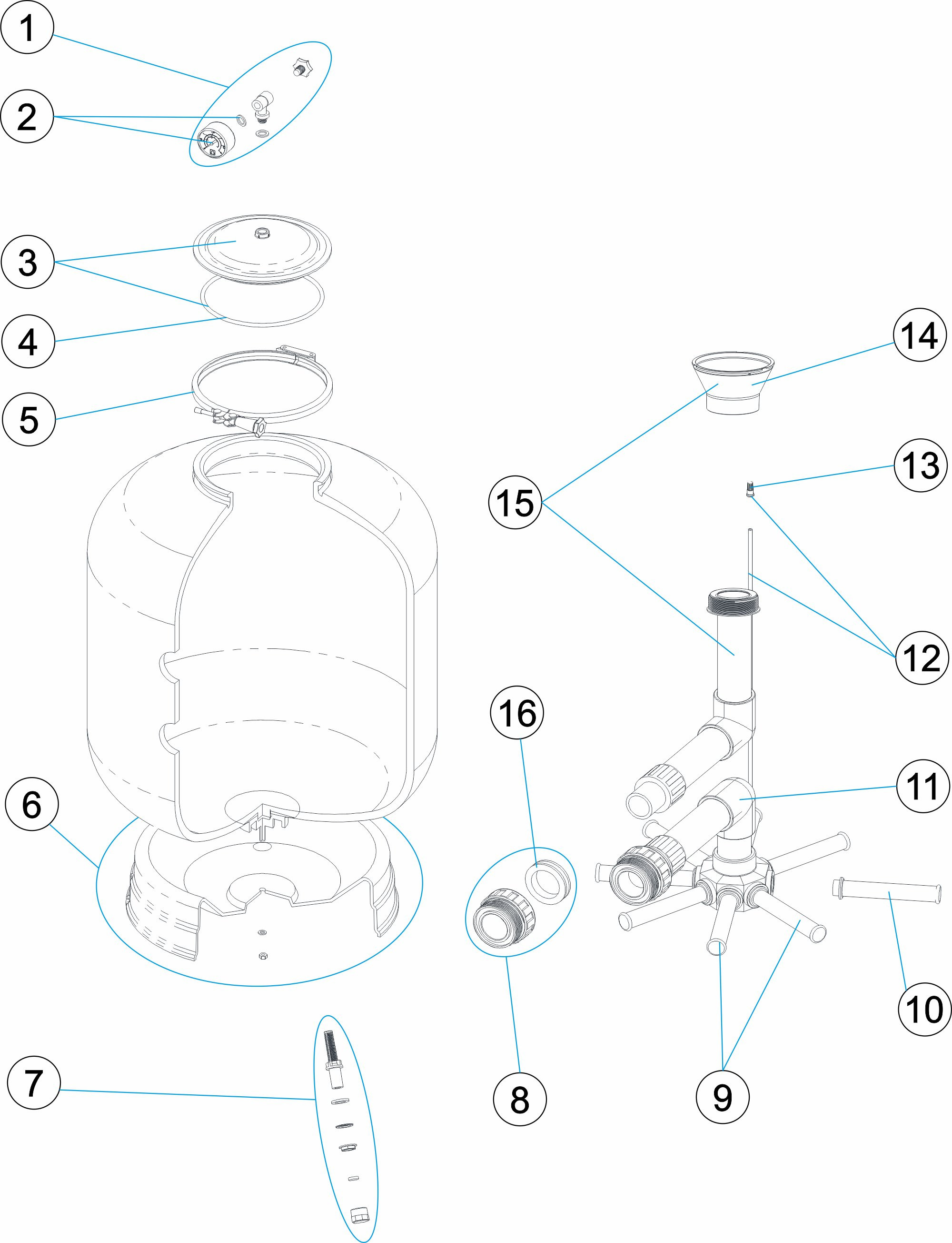 Pièces détachées pour Filtre BWS2 400-500-600