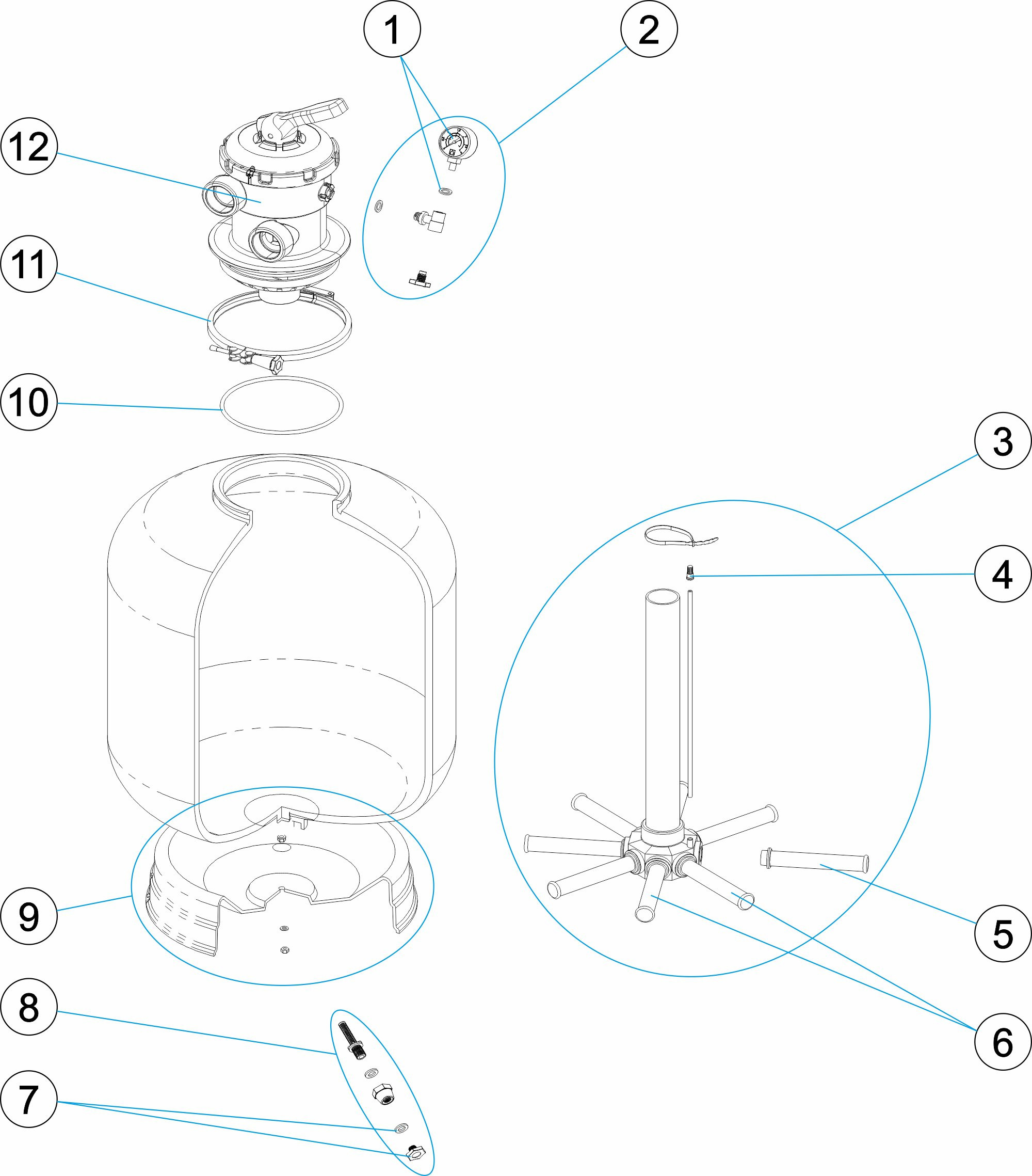 Pièces détachées pour Filtre BWT2 400-900