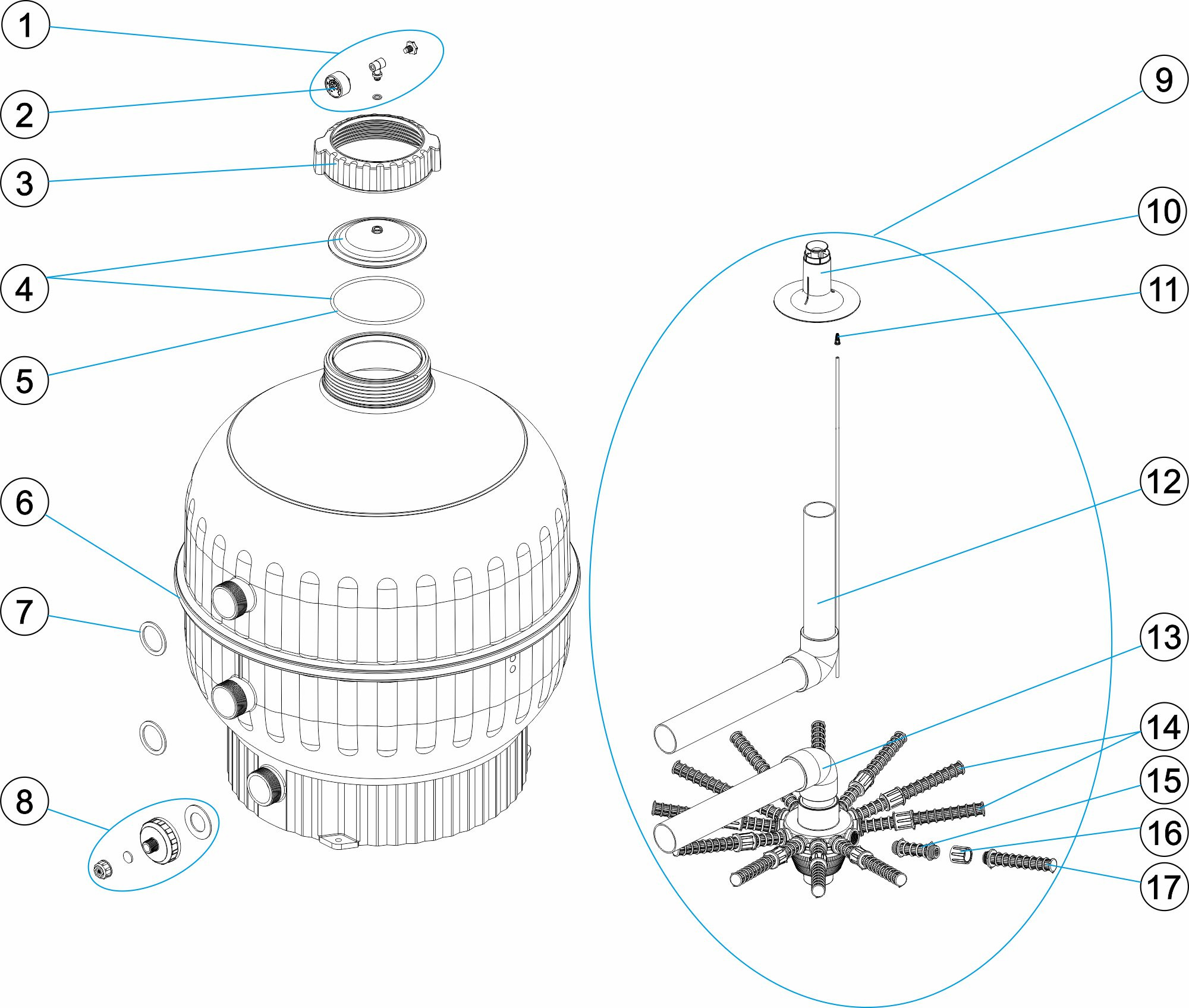Pièces détachées pour Filtre CANTABRIC 750