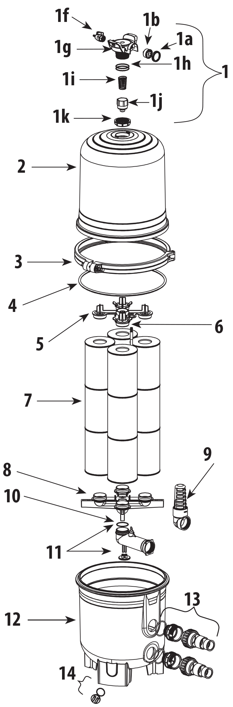 Pièces détachées pour Filtre à cartouche CRYSTAL WATER