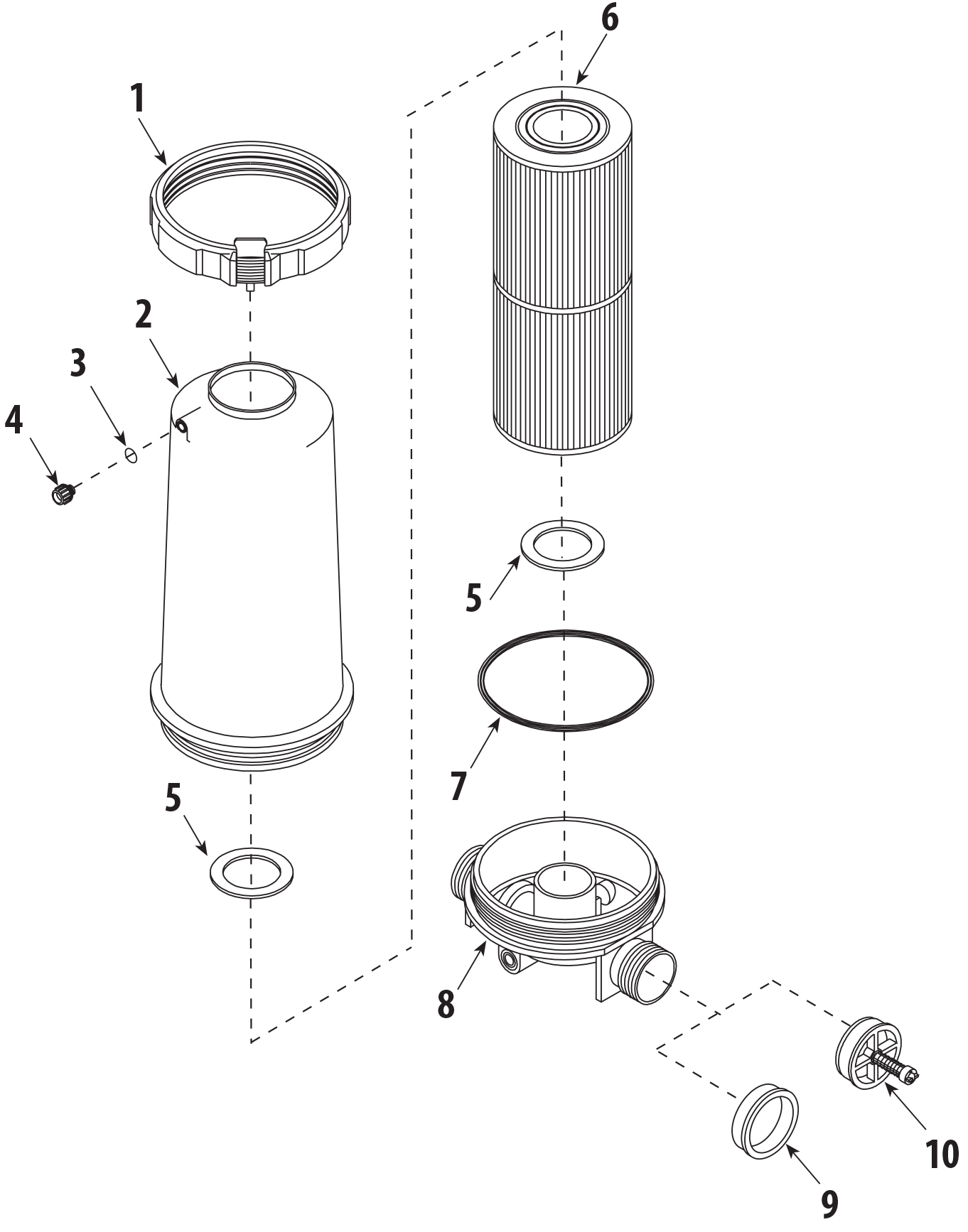 Pièces détachées pour Filtre à cartouche IN-LINE 1"1/2