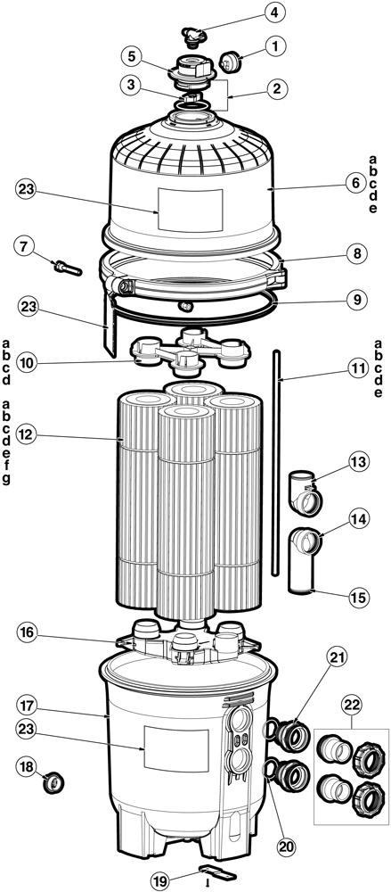 Pièces détachées pour Filtre à Cartouche SWIMCLEAR C2020 C2025 C3020 C3025 C4020 C4025 C5020 C5025