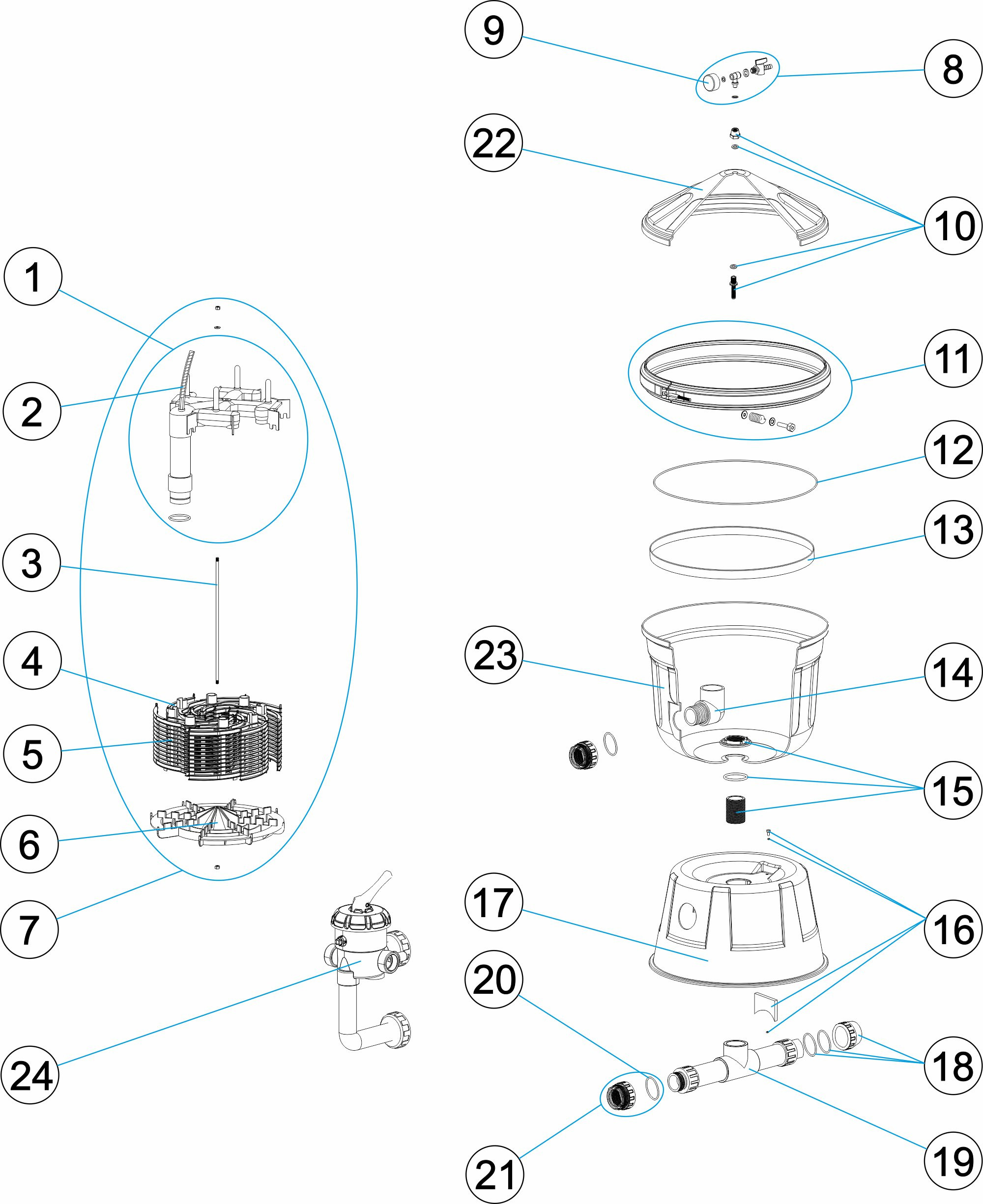 Pièces détachées pour Filtre à diatomée CLARITY