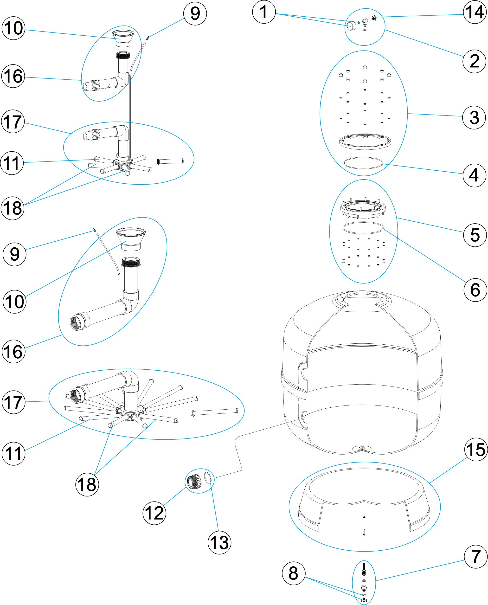 Pièces détachées pour Filtre FLORIDA II SIDE