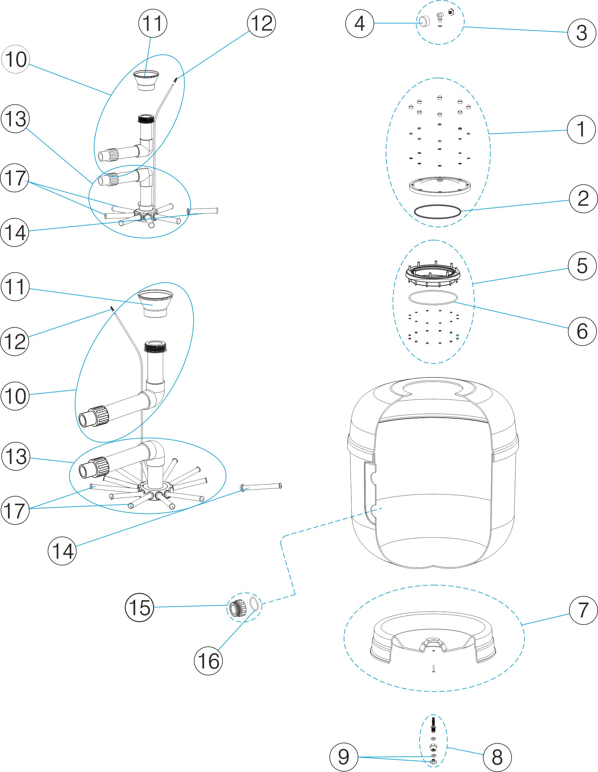 Pièces détachées pour Filtre FLORIDA SIDE Ø 400 à 900