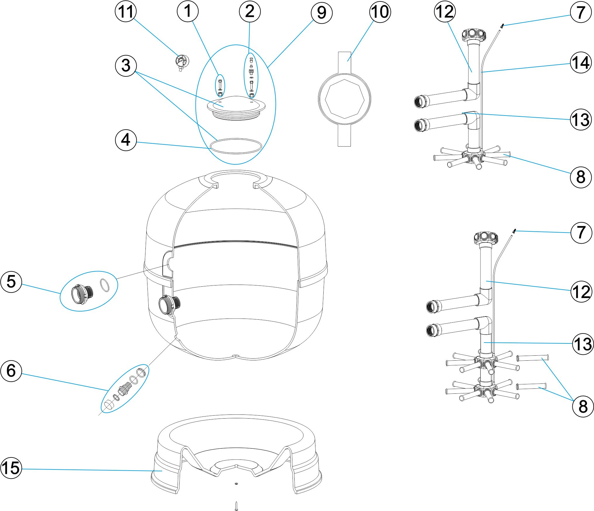 Pièces détachées pour Filtre JUPITER T J6