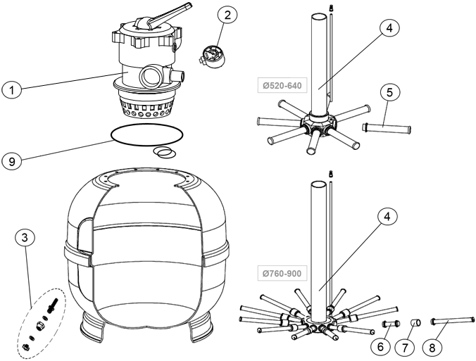 Pièces détachées pour Filtre Laminé Top (avec vanne PRAHER)