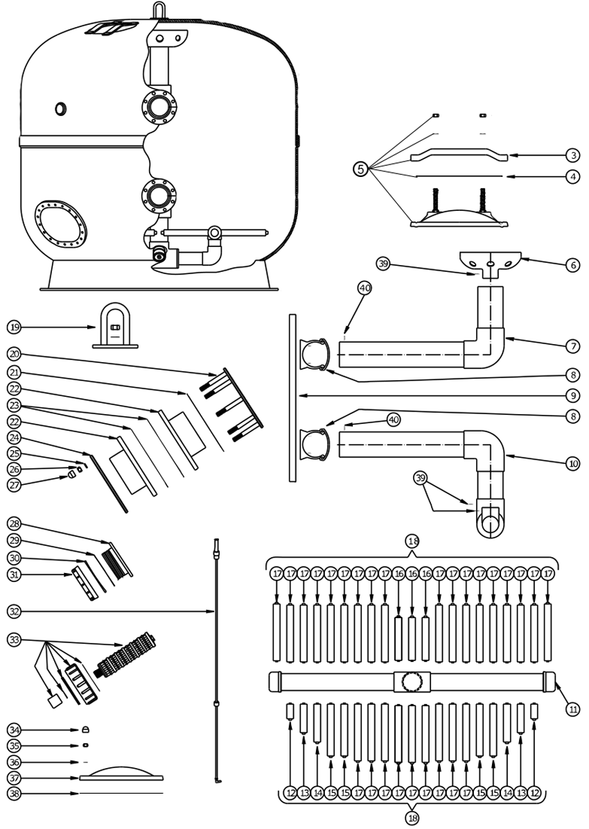 Pièces détachées pour Filtre LCX/LCP-2350 (Avant 2007)