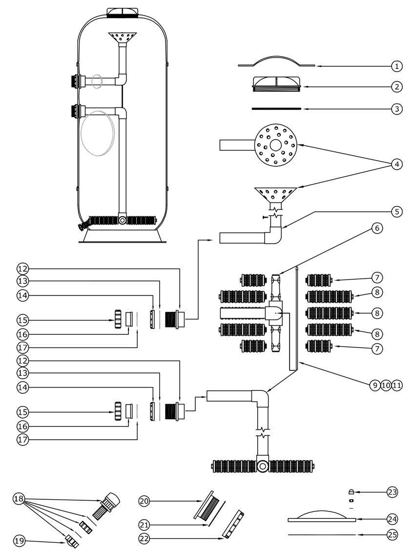 Pièces détachées pour Filtre MBF-24