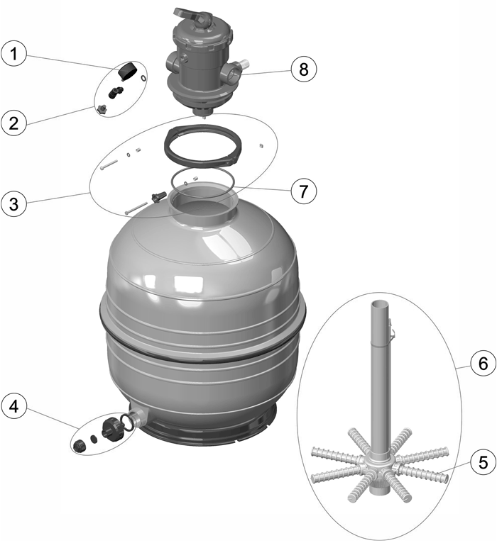 Pièces détachées pour Filtre MEDITERRANEO Top
