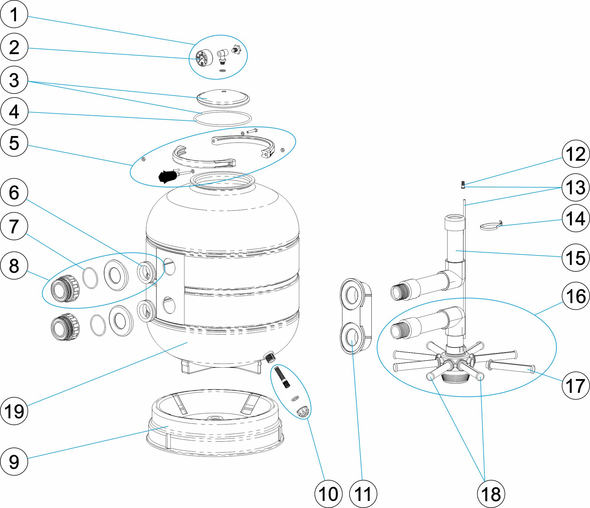 Pièces détachées pour Filtre MILLENIUM SIDE ZUNCHO