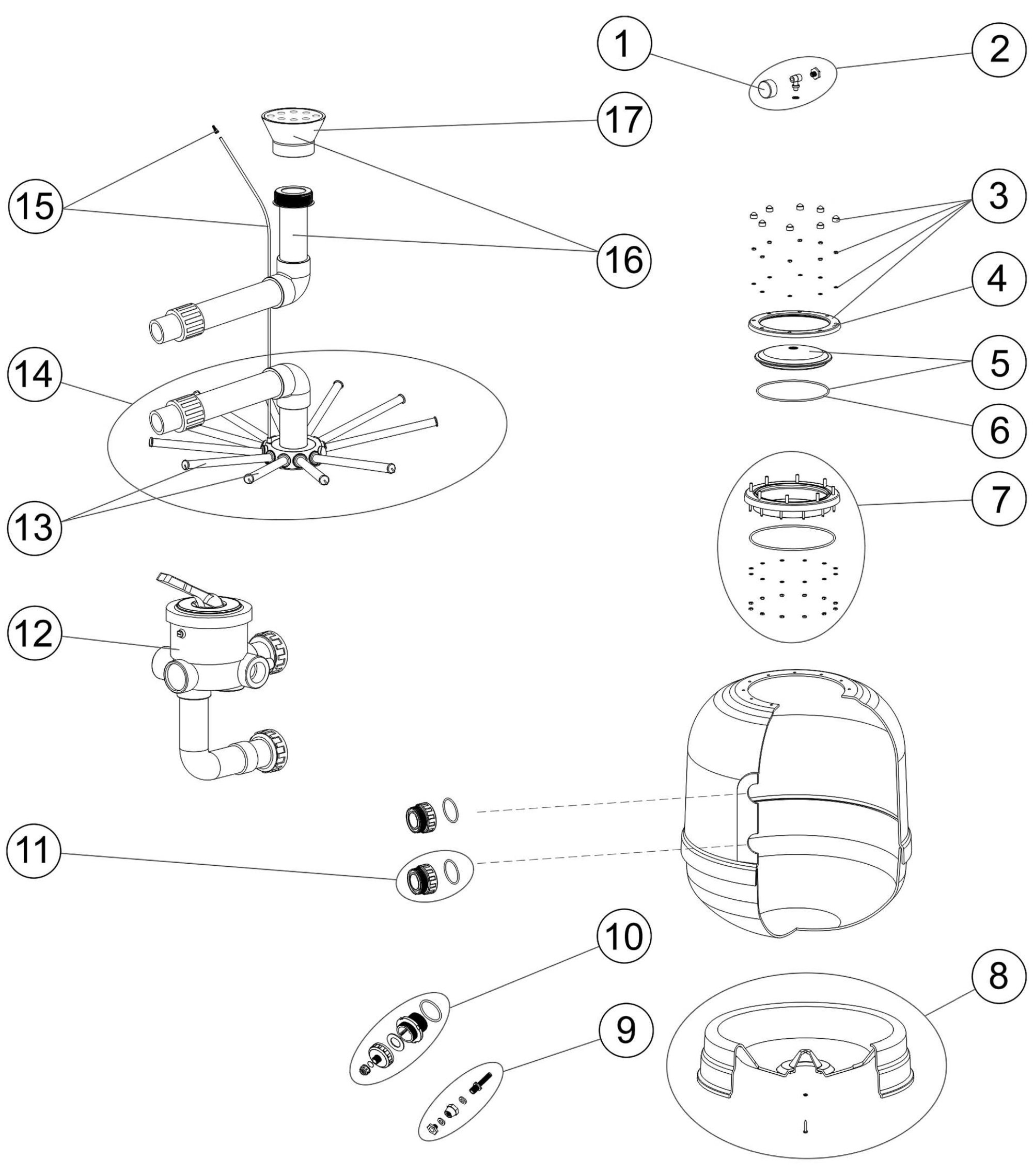 Pièces détachées pour Filtre Zodiac MS