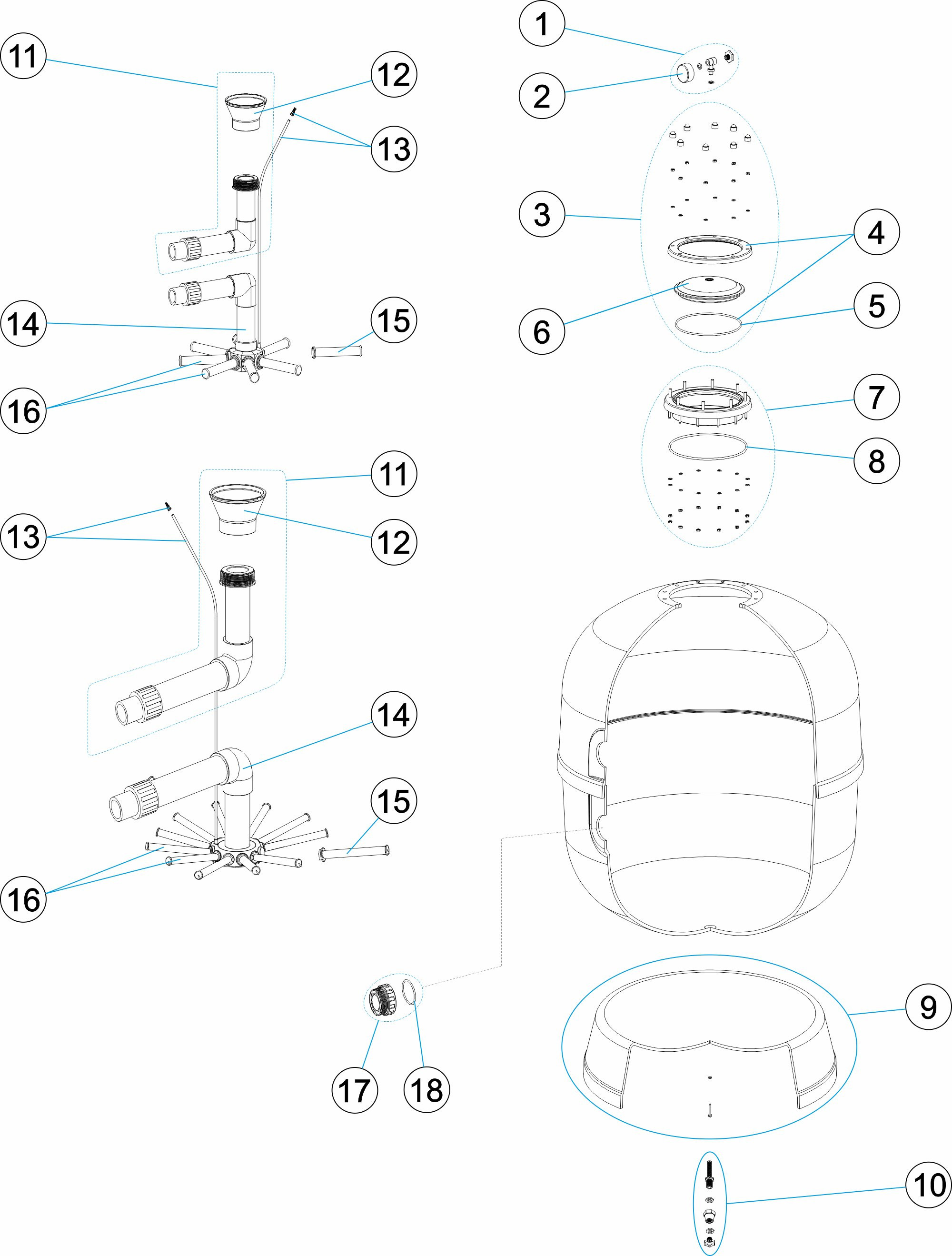 Pièces détachées pour Filtre ORION SIDE