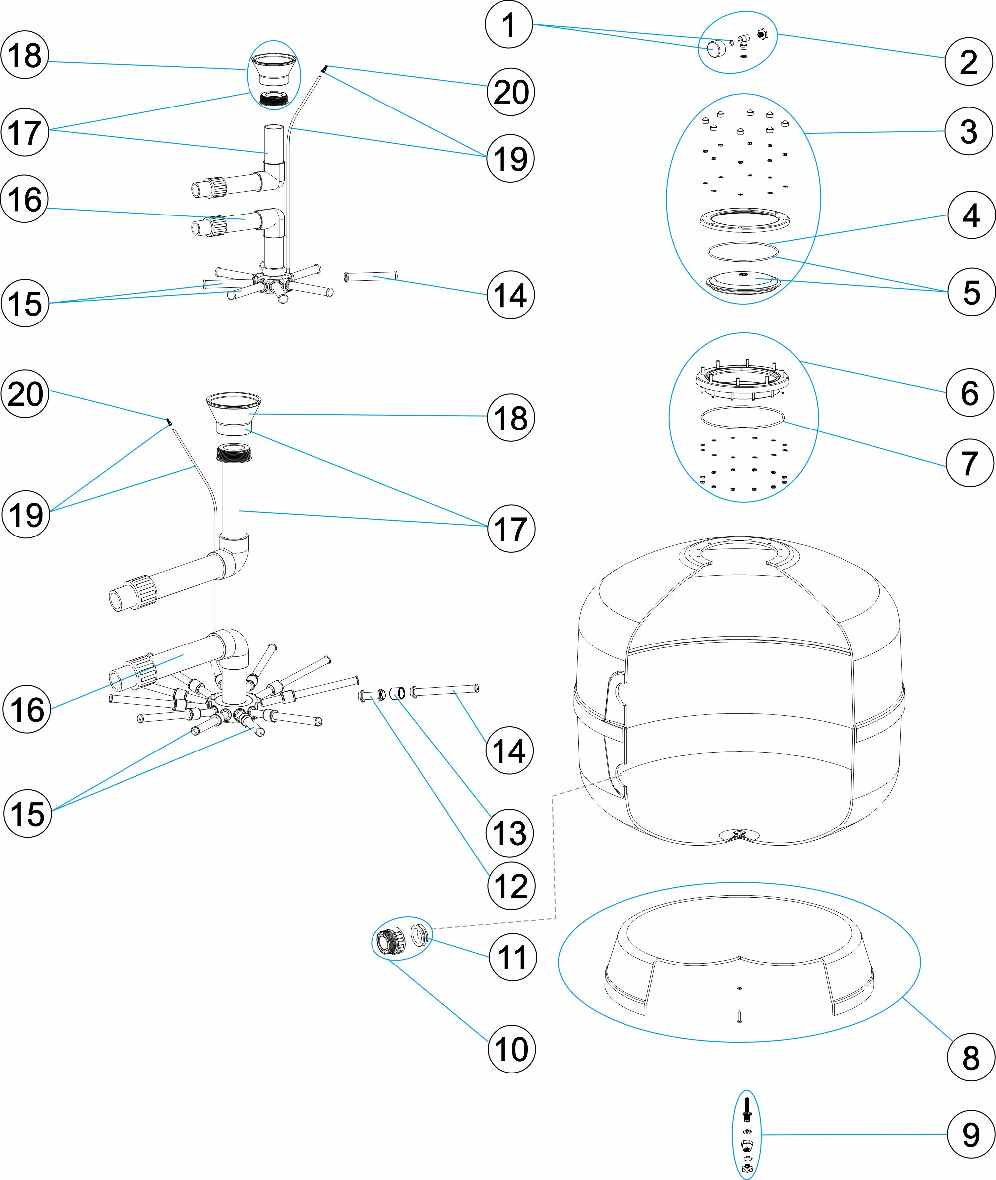 Pièces détachées pour Filtre PRANA SIDE