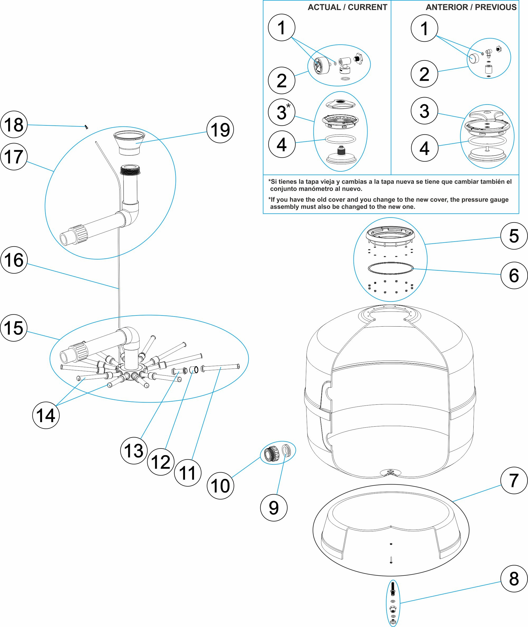 Pièces détachées pour Filtre UVE SIDE