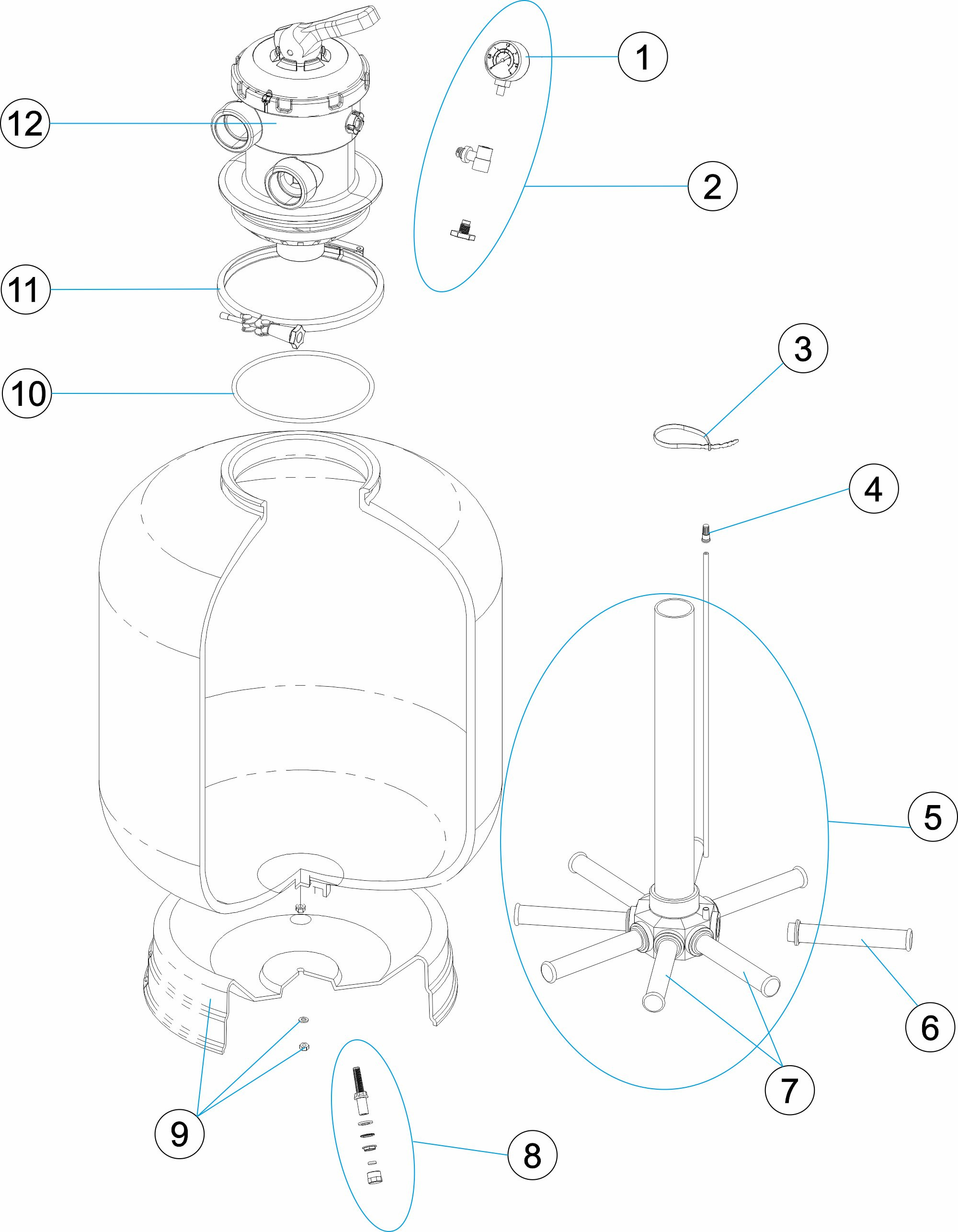 Pièces détachées pour Filtre VERONA TOP