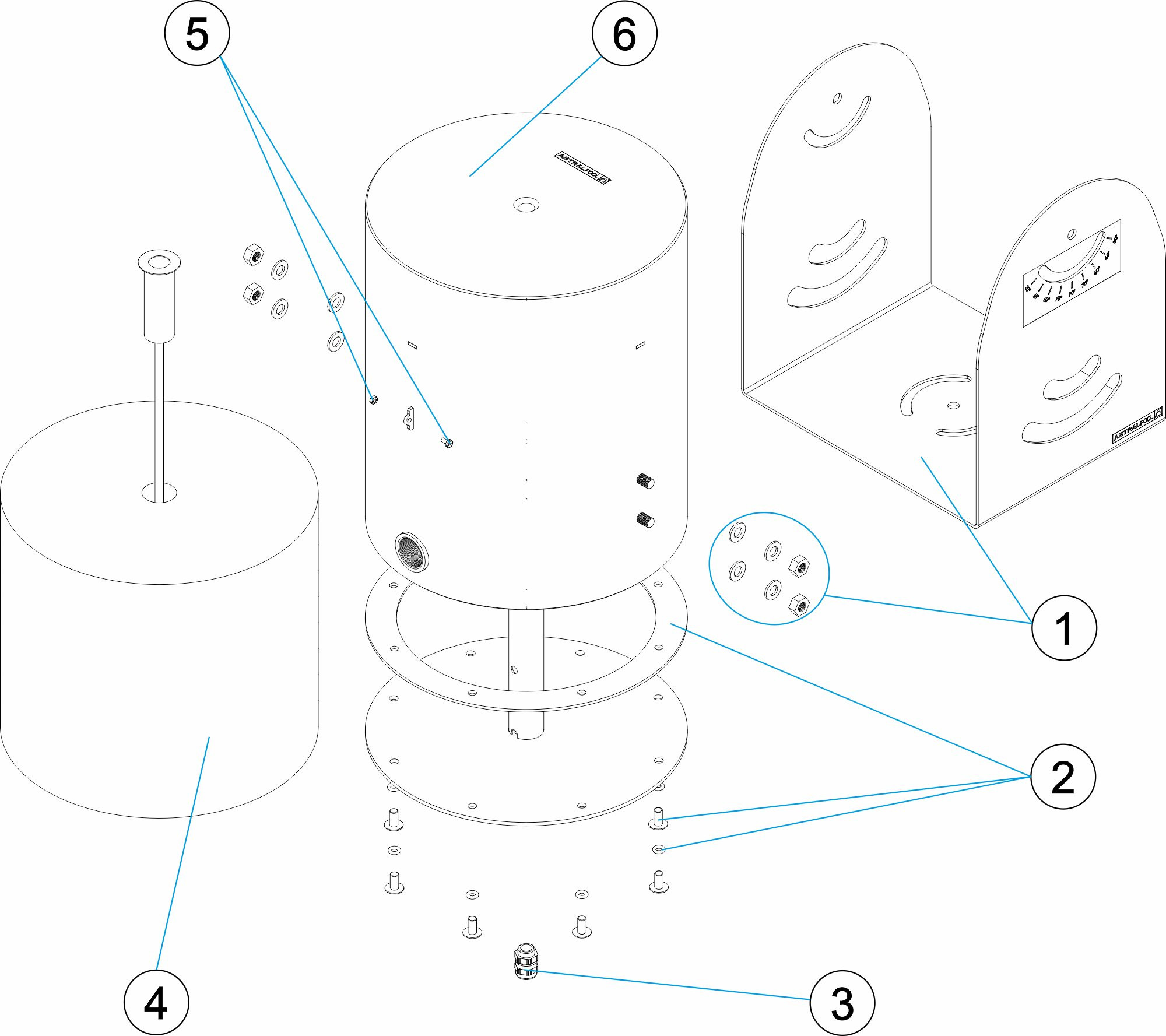 Pièces détachées pour Fontaire GLASSY JET S-I avec coupe