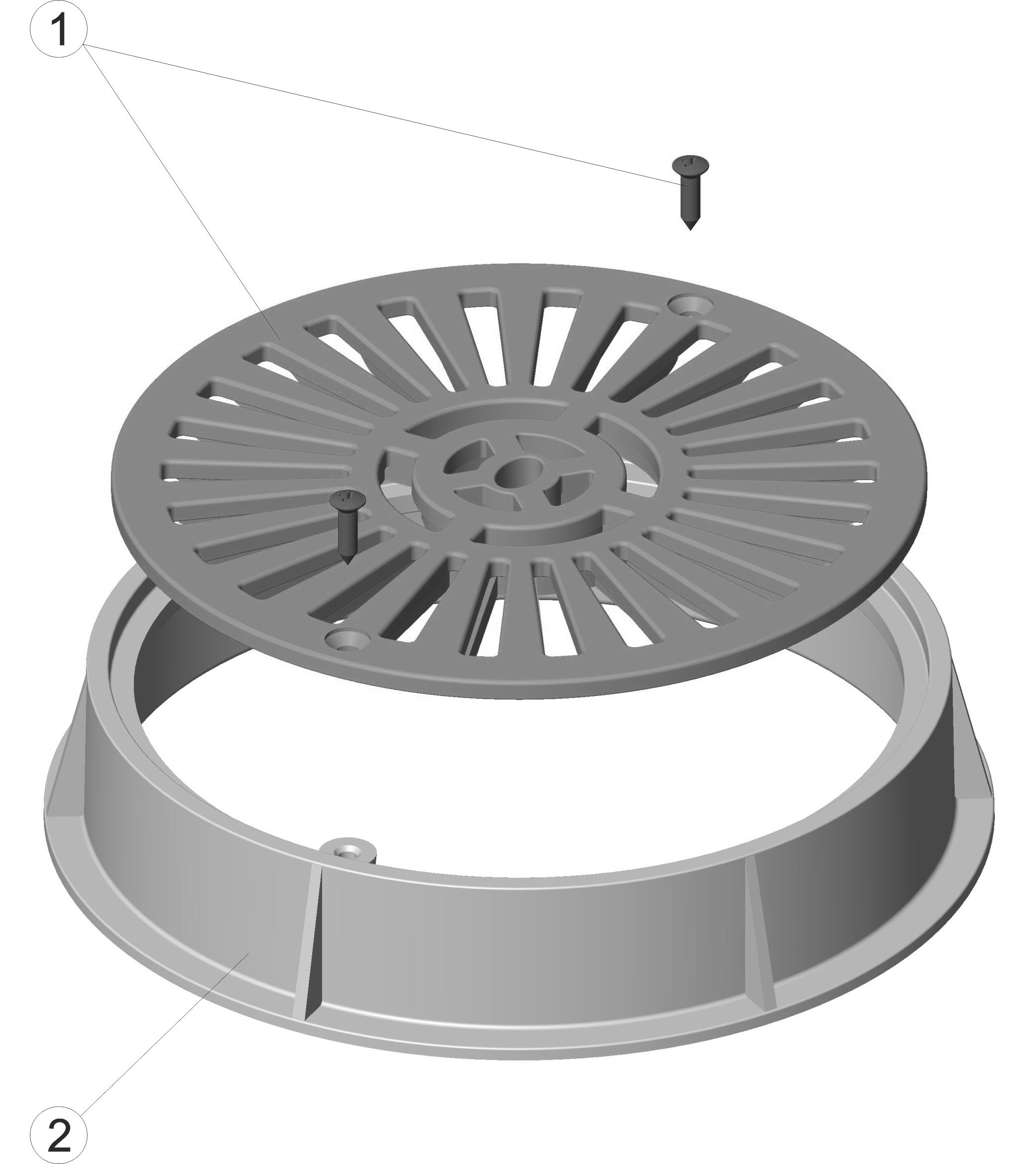 Pièces détachées pour Grille écoulement ronde Ø 200 inox